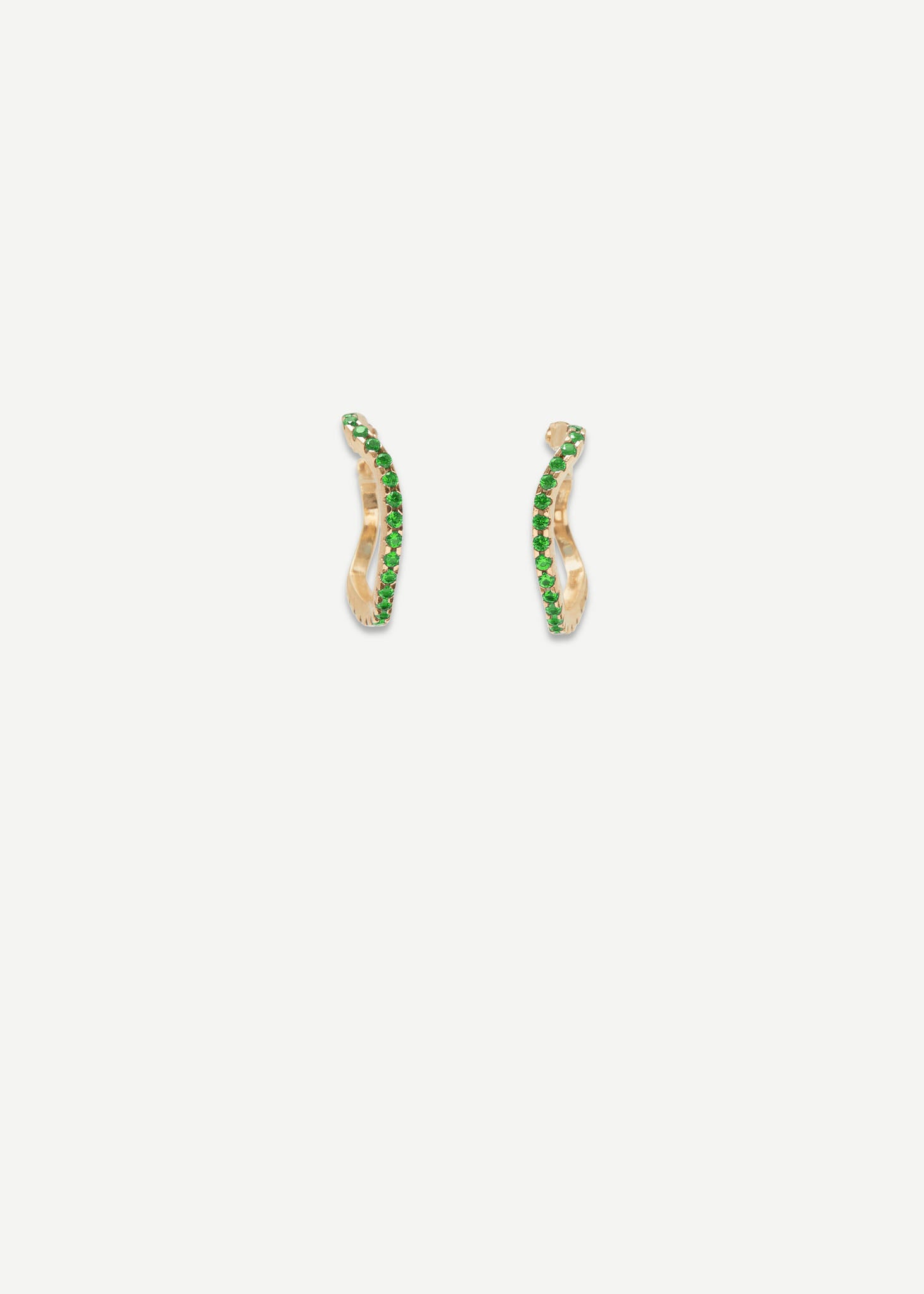 Distorted Hoop Earring Midi - Green