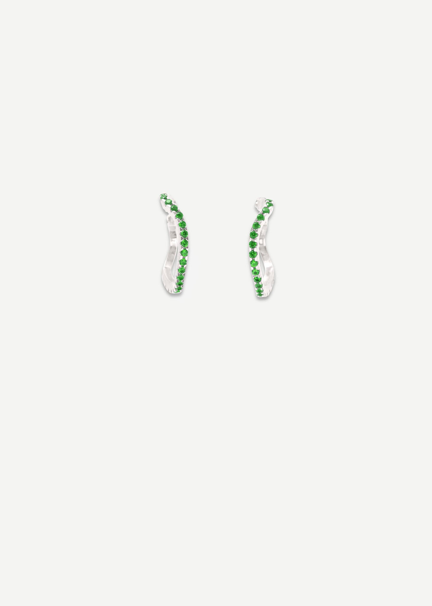 Distorted Hoop Earring Midi - Green