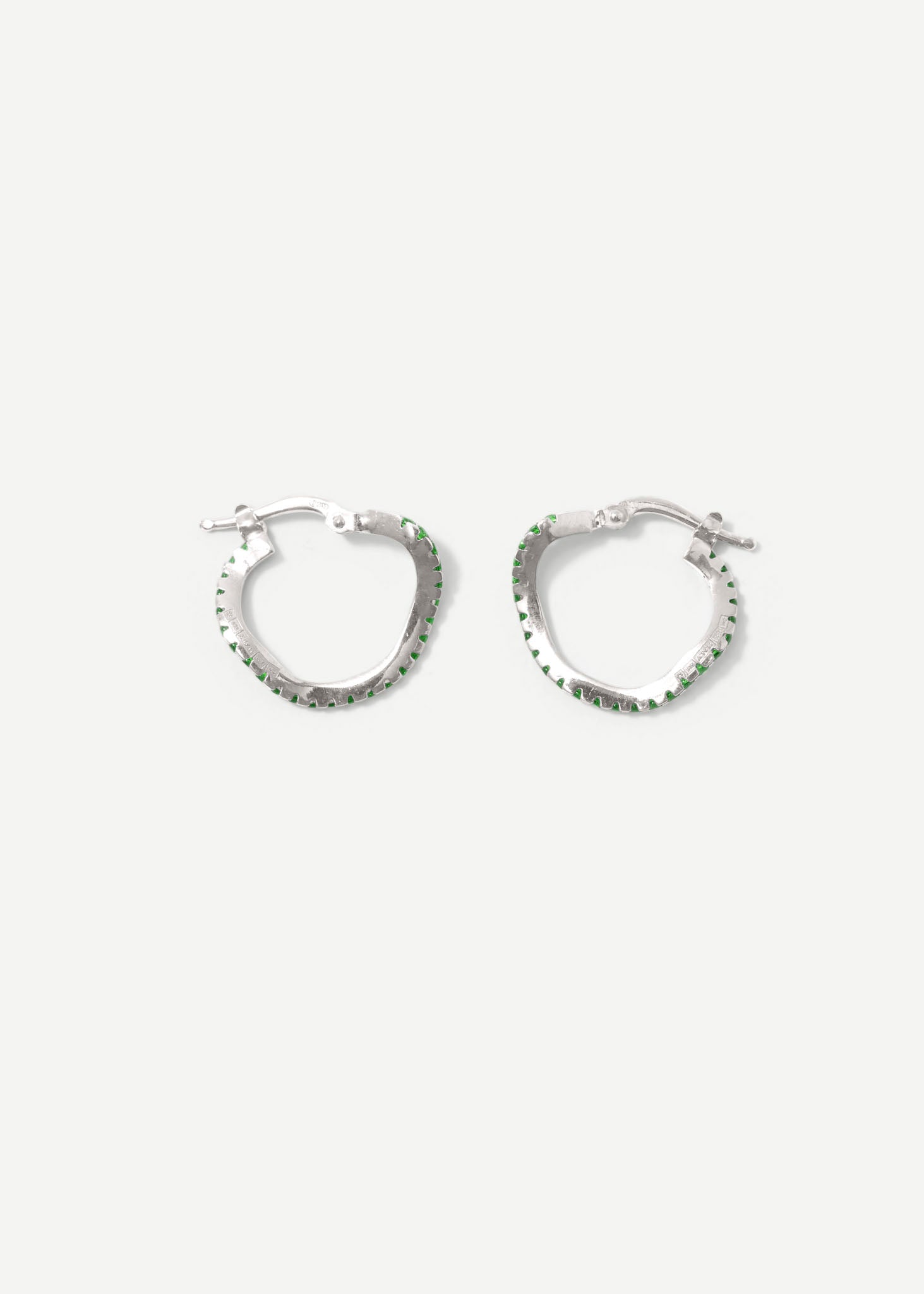 Distorted Hoop Earring Midi - Green