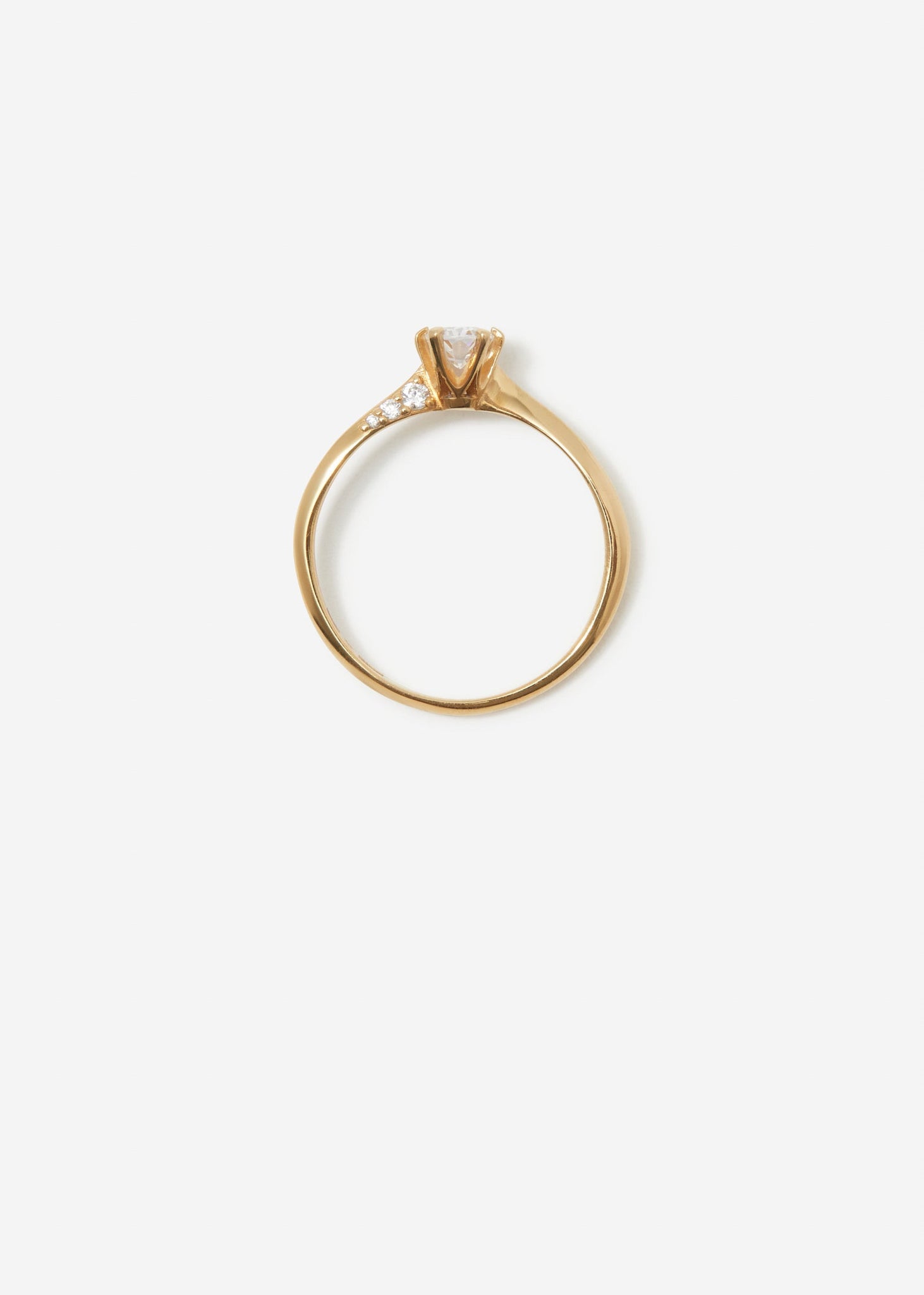 Brilliant Cut Solitaire Ring Midi Pavé 0.3 - 0.5 Ct - Customised - 3