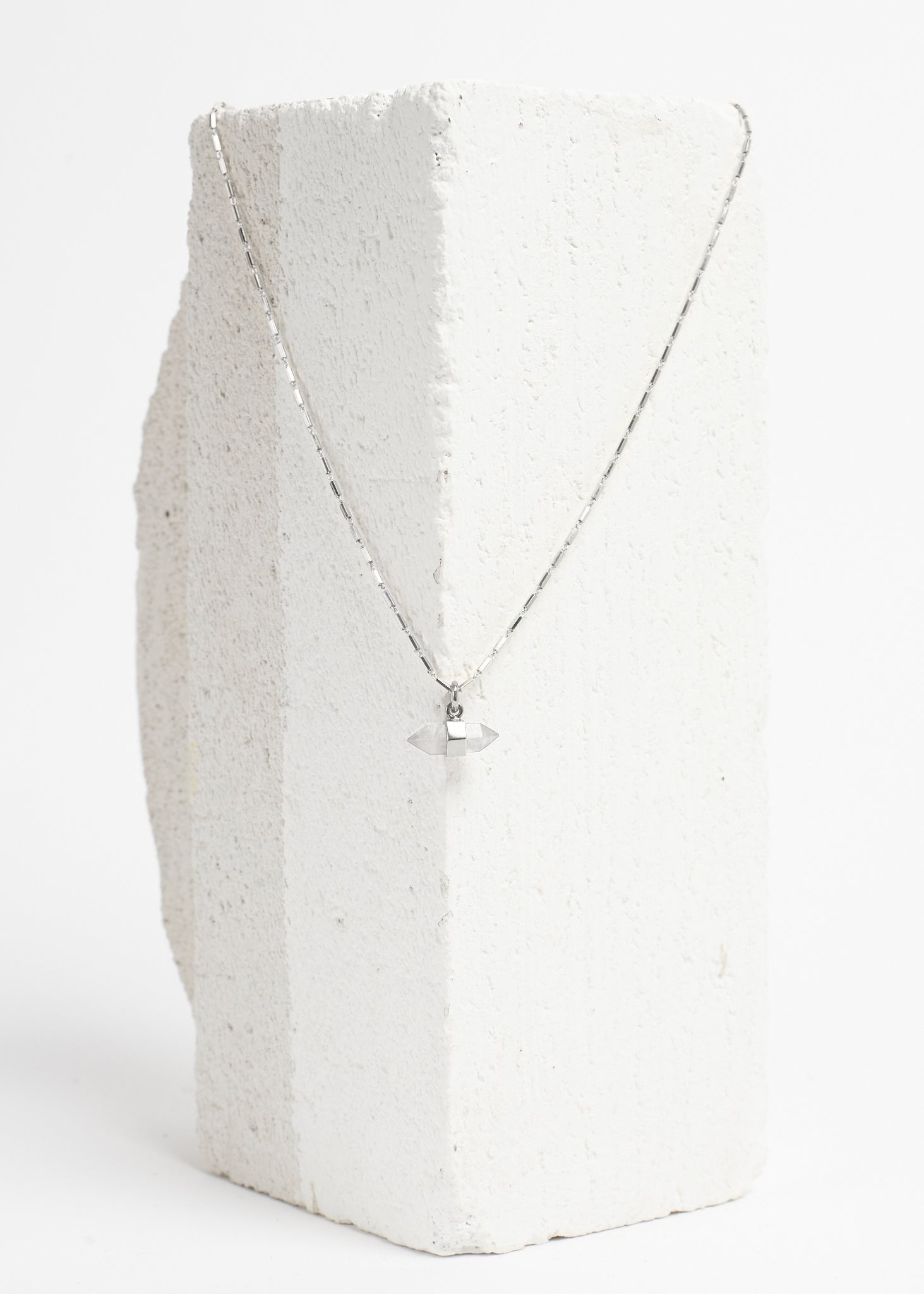 Clear Quartz Necklace Midi | Silver - Sample - 2