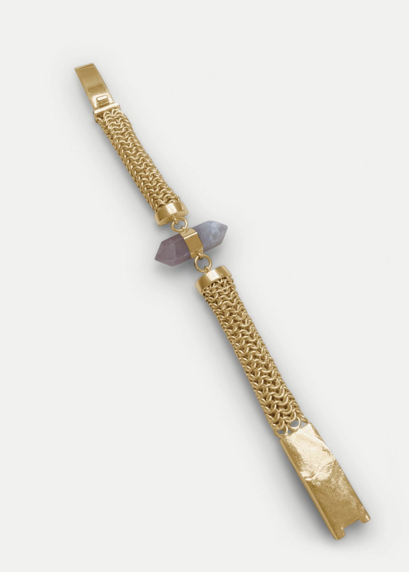 Crystalised Knit Bracelet - Rose Quartz - Sample - 1