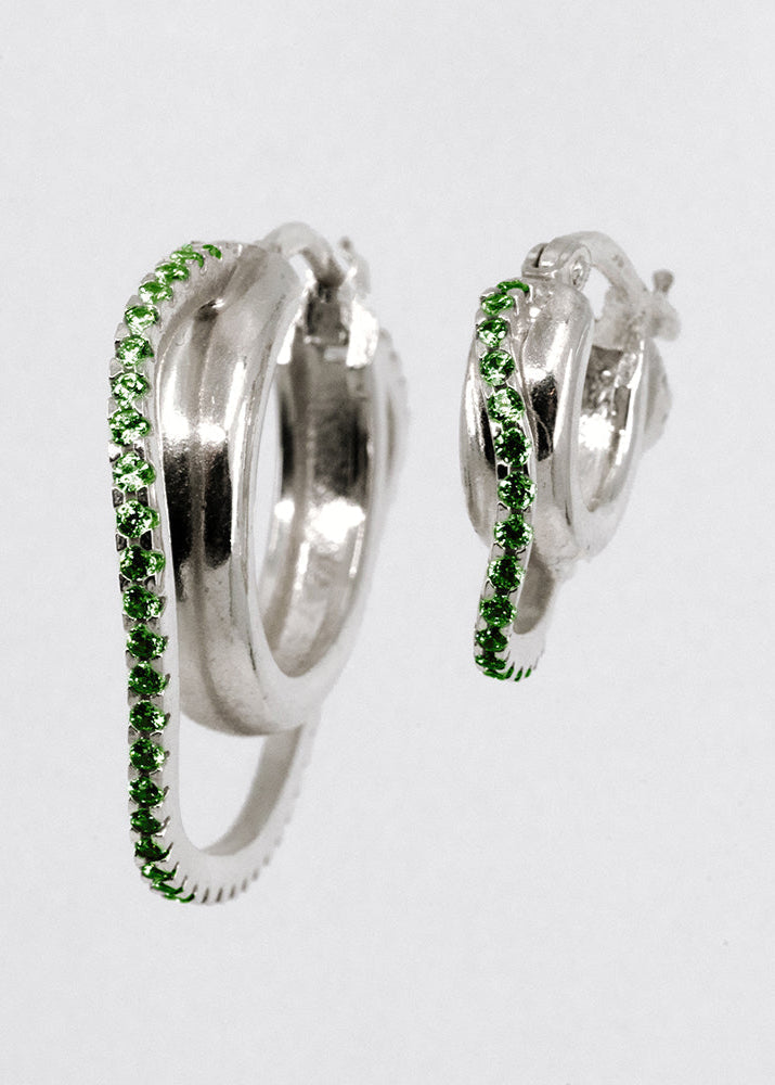 Distorted Double Hoop Mixed | Green - Sample - 2