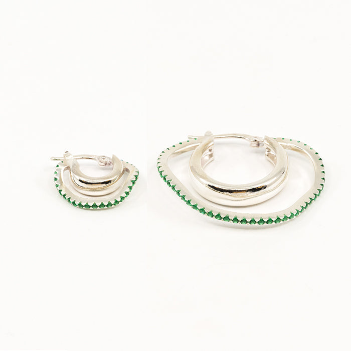 Distorted Double Hoop Mixed | Green - Sample - 4