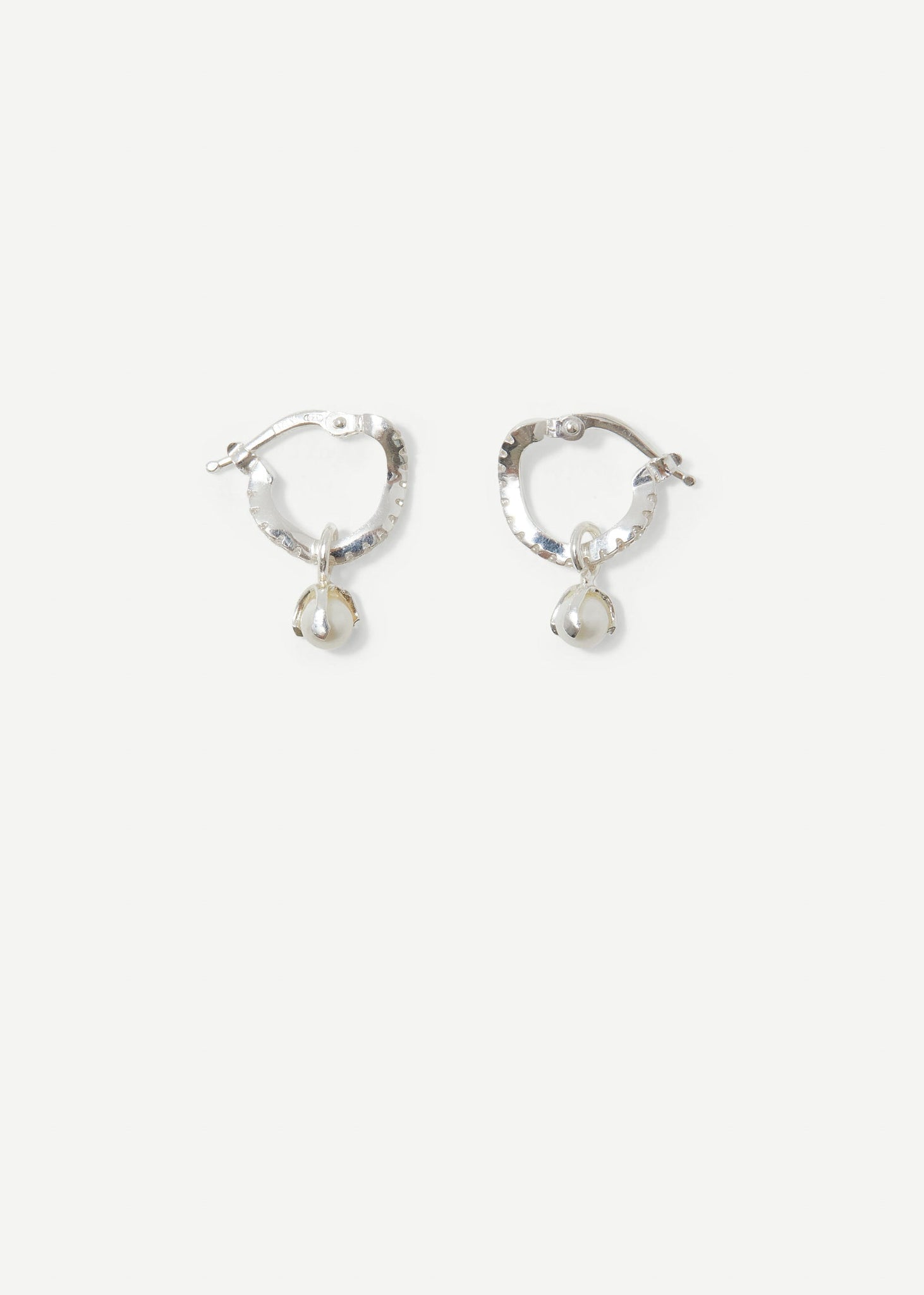 Distorted Hoop Earring Mini | Pearl - Cornelia Webb - 3