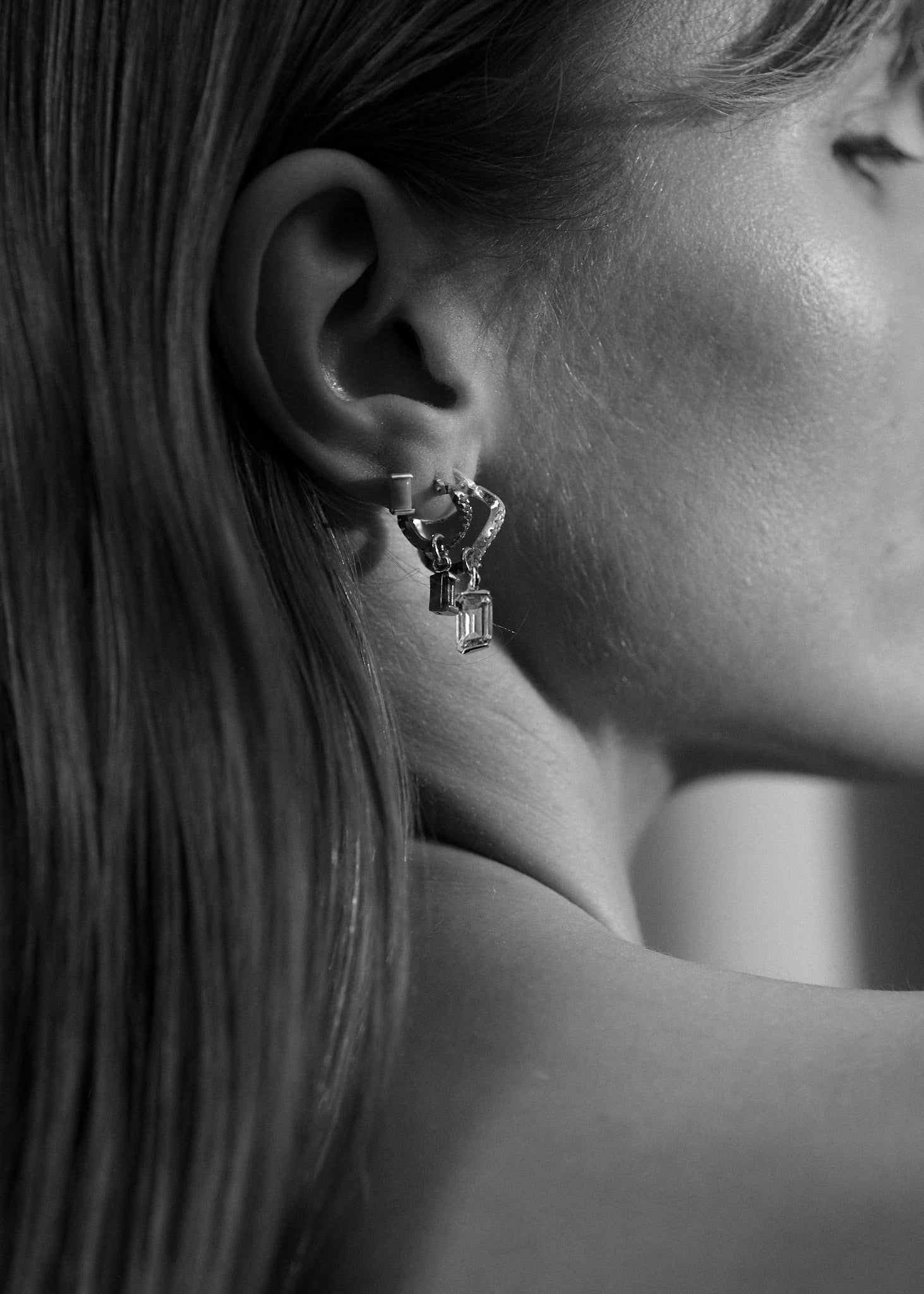 Distorted Stone Drop Earring | Sky Blue Topaz - sample 3