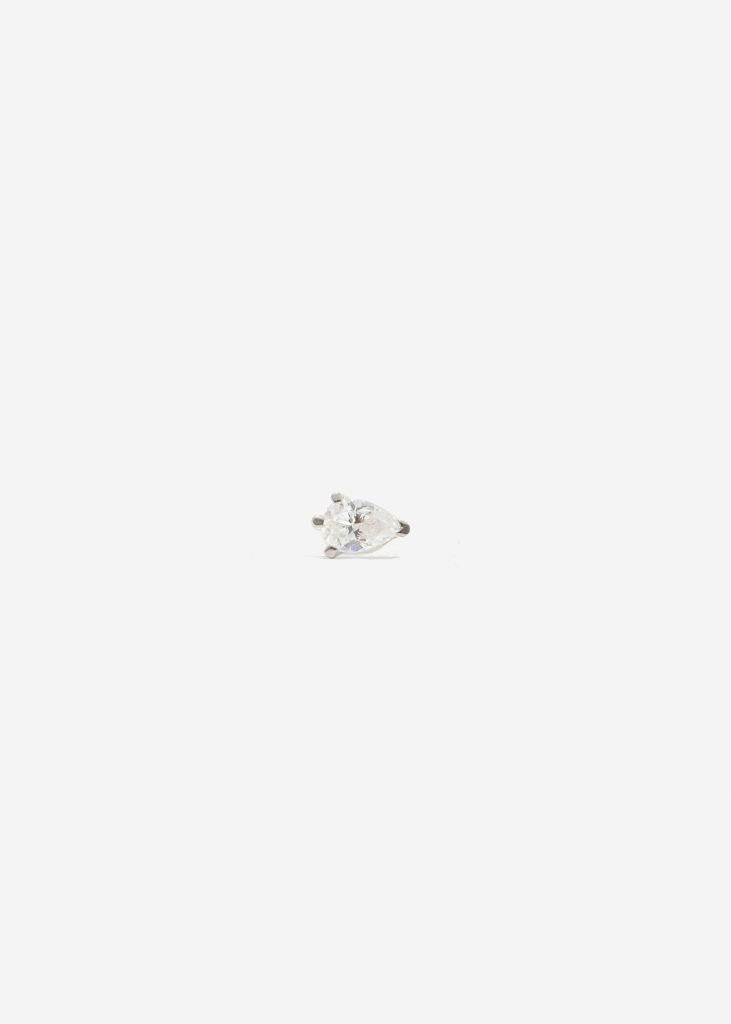 Drop Diamond Stud Earring | 18k White gold - Customised 1