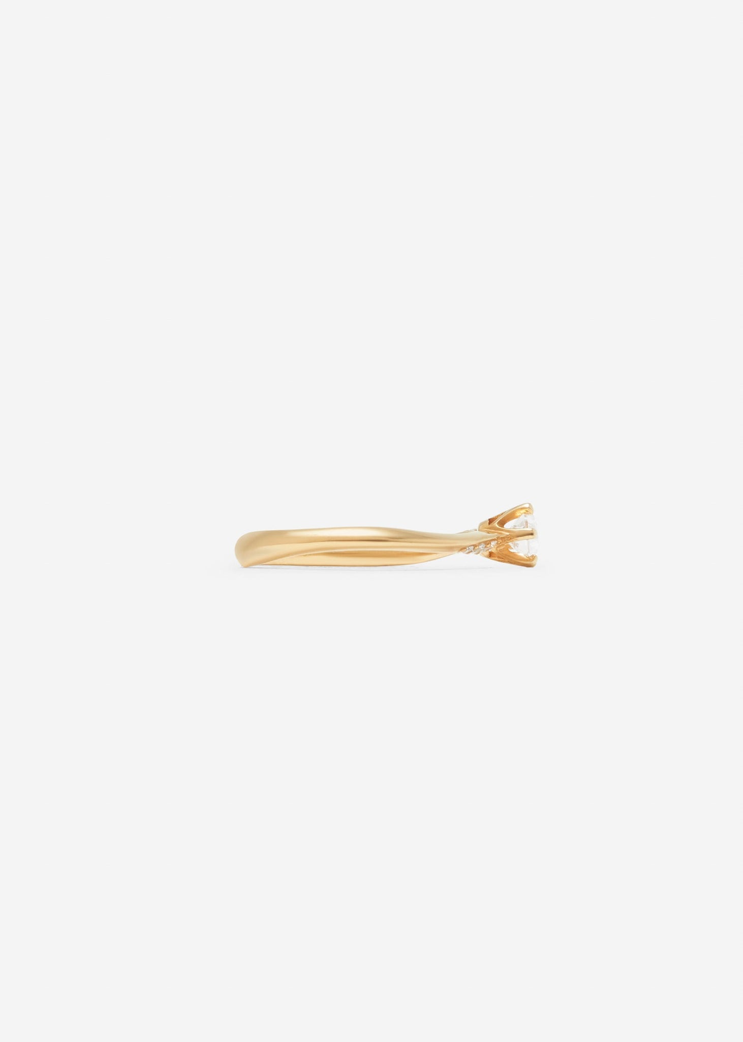 Drop Solitaire Ring Midi Pavé 0.3 - 0.5 Ct - Customised - 4