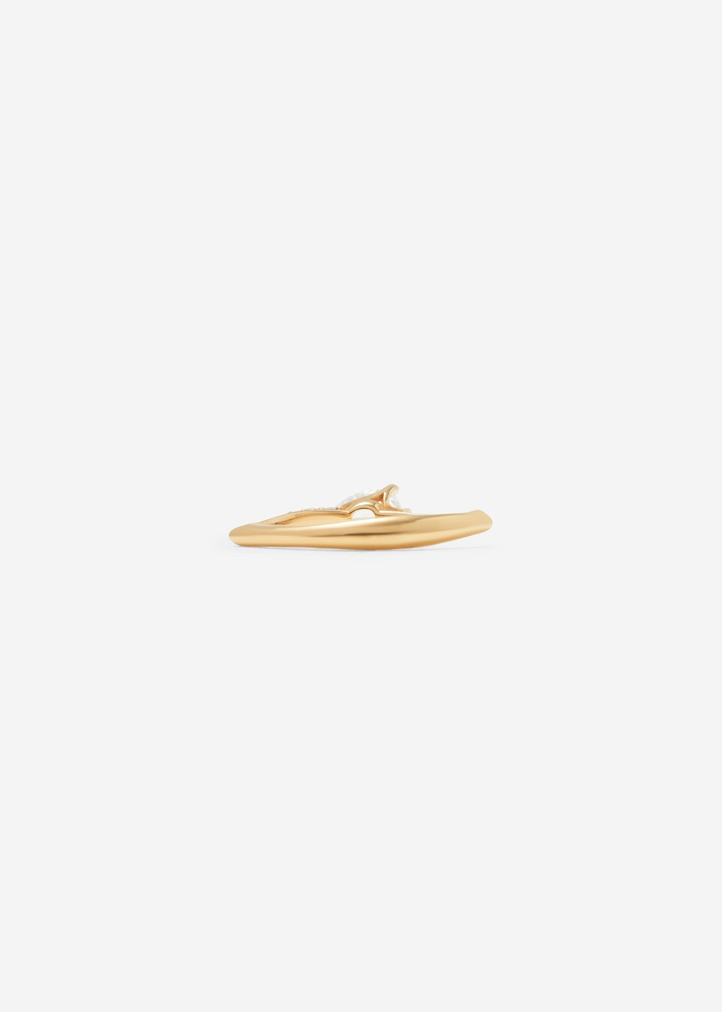 Drop Solitaire Ring Midi Pavé 0.3 - 0.5 Ct - Customised - 5