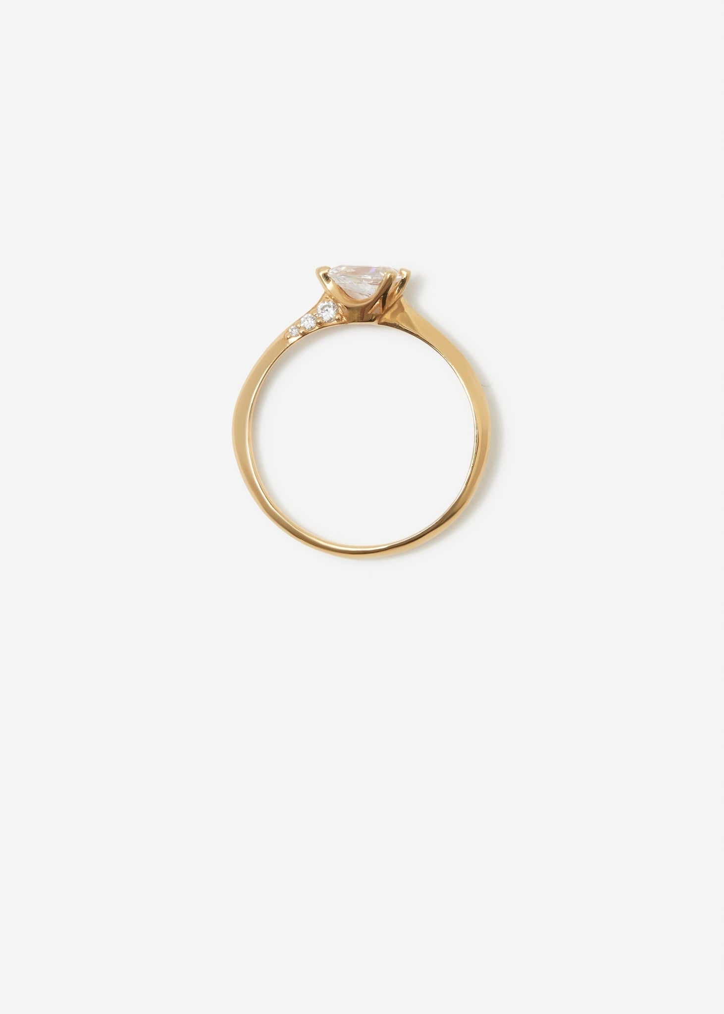 Drop Solitaire Ring Midi Pavé 0.3 - 0.5 Ct - Customised - 3