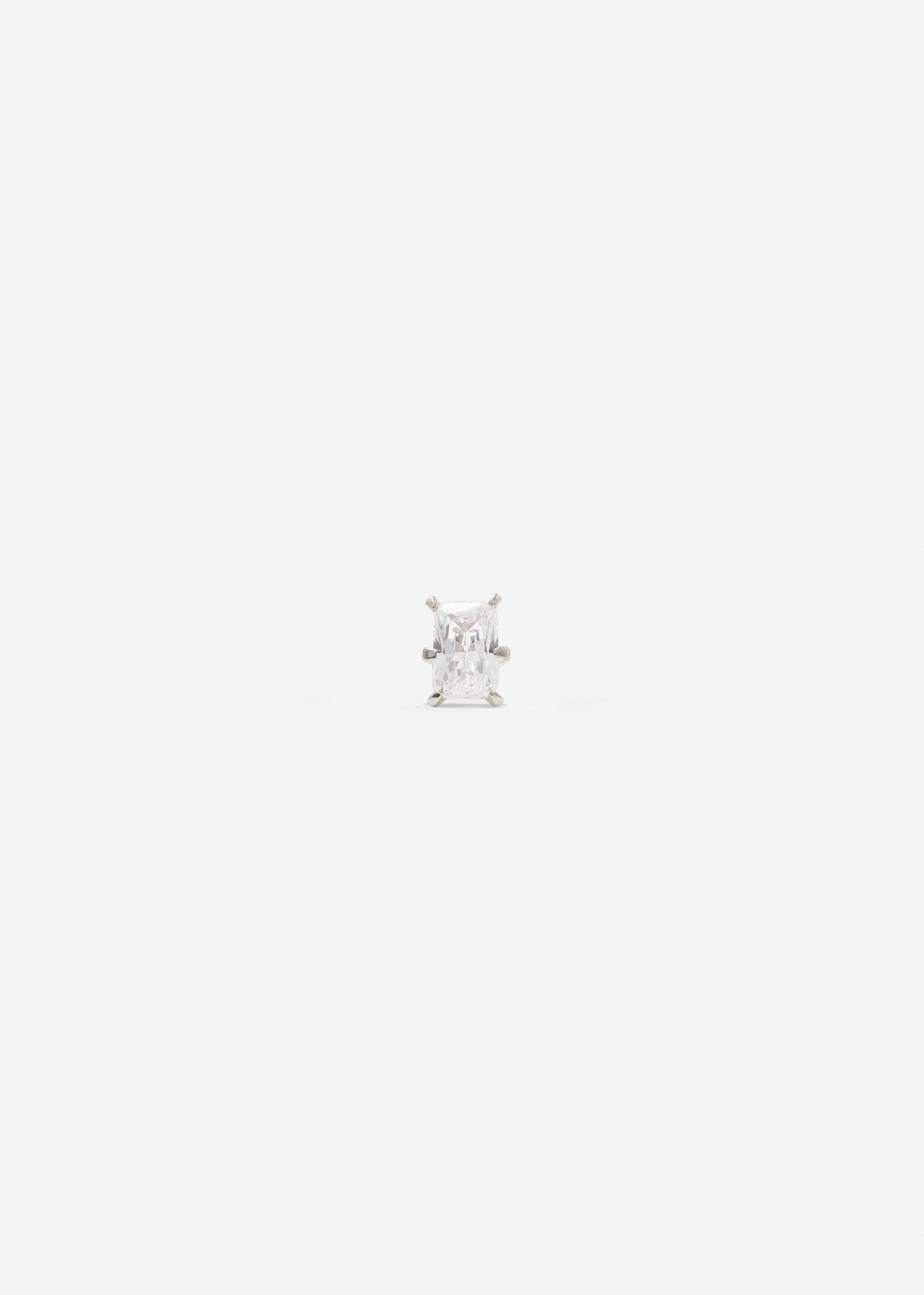 Emerald Cut Diamond Stud Earring | 18k White gold - Customised 1