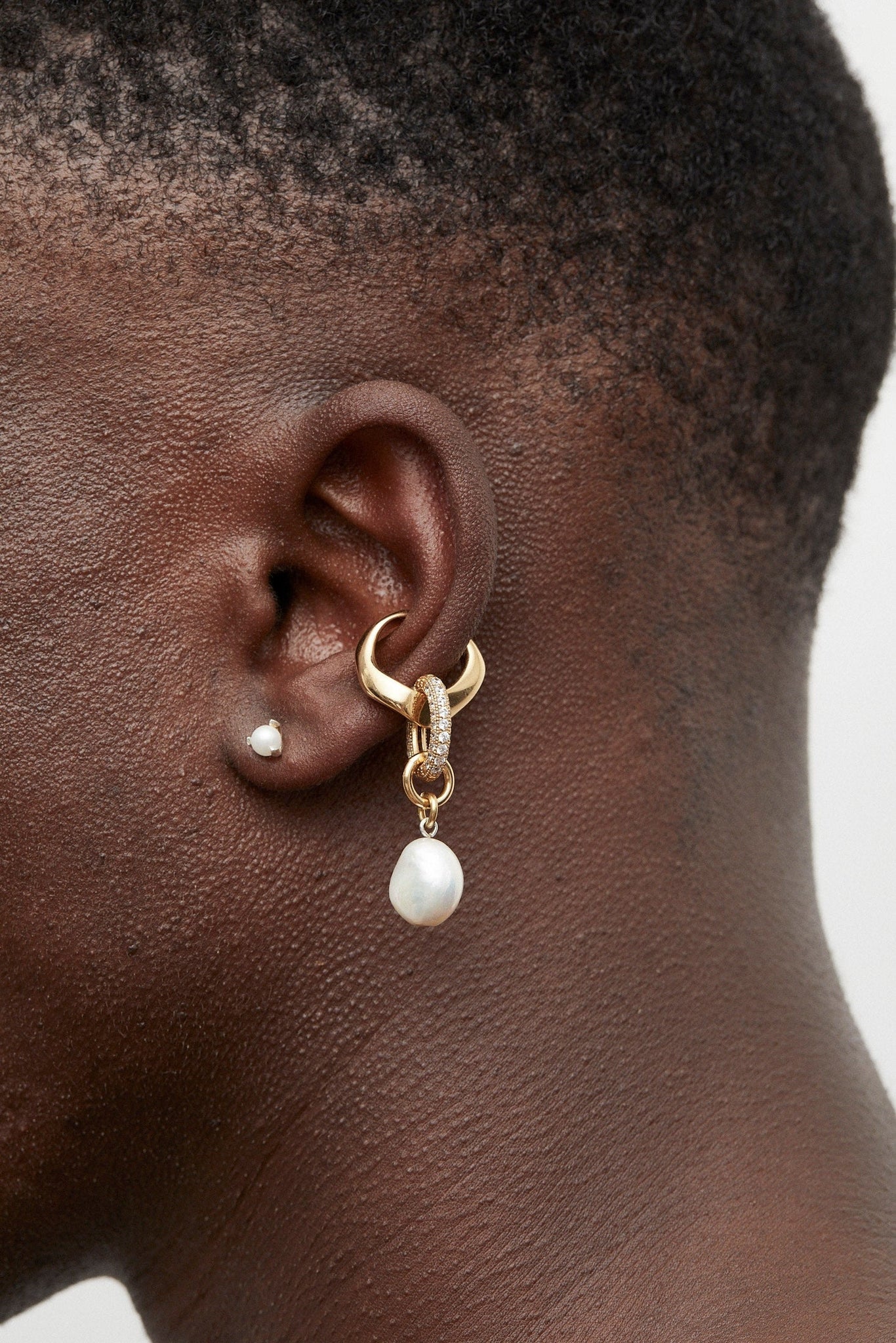 Folded Ear Cuff Maxi | Pearl - Earrings - Cornelia Webb - 2