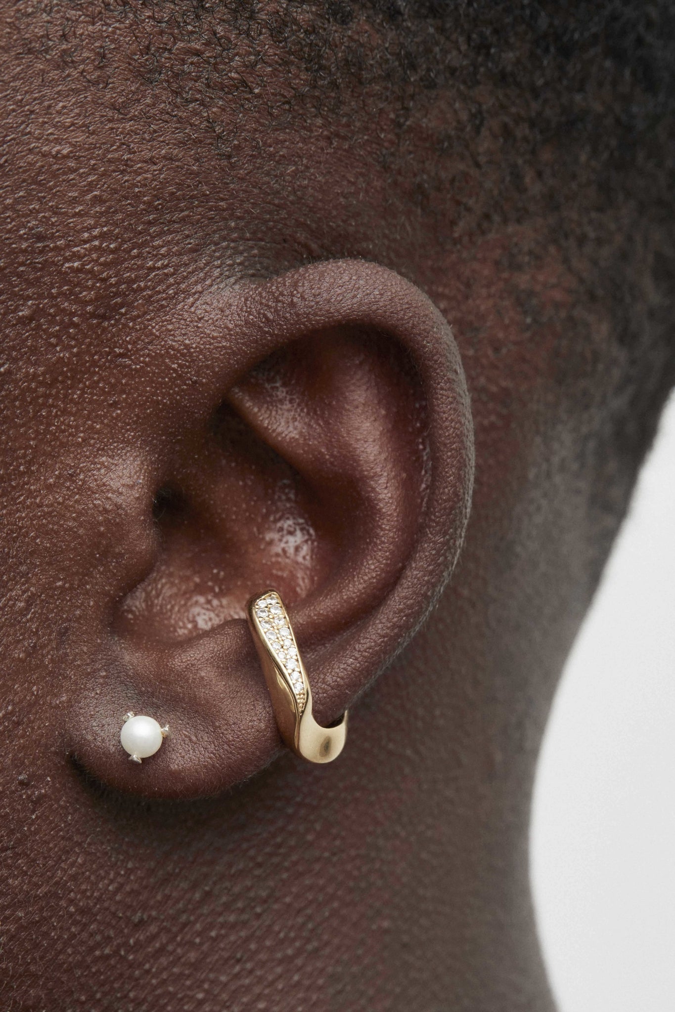 Folded Ear Cuff Midi Encrusted - Earrings - Cornelia Webb - 2