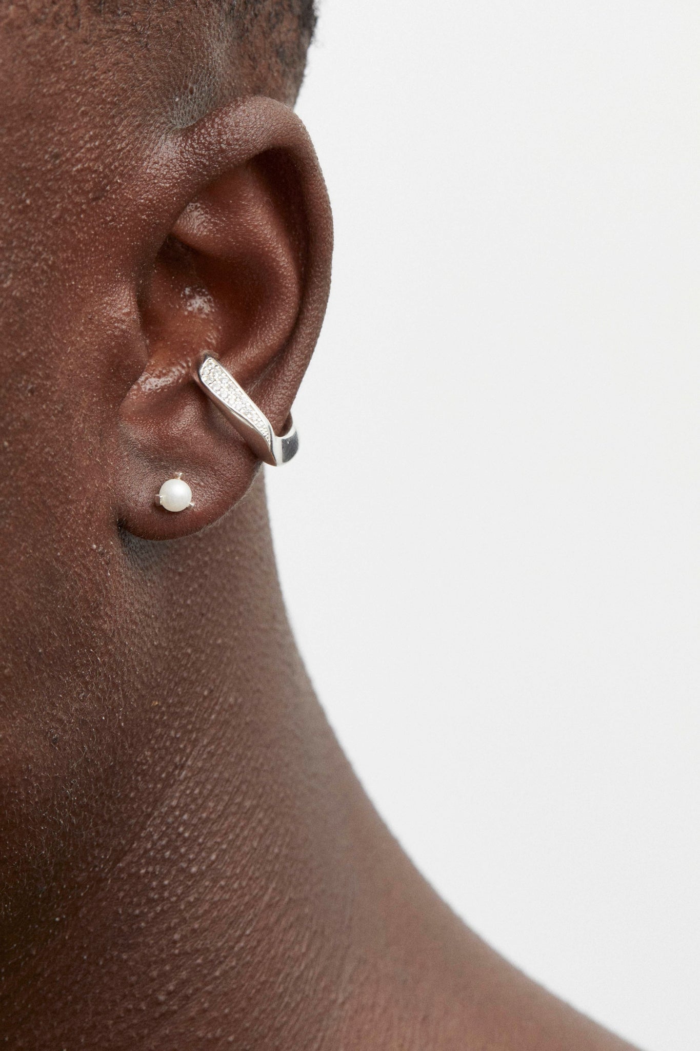 Folded Ear Cuff Midi Encrusted - Earrings - Cornelia Webb - 5
