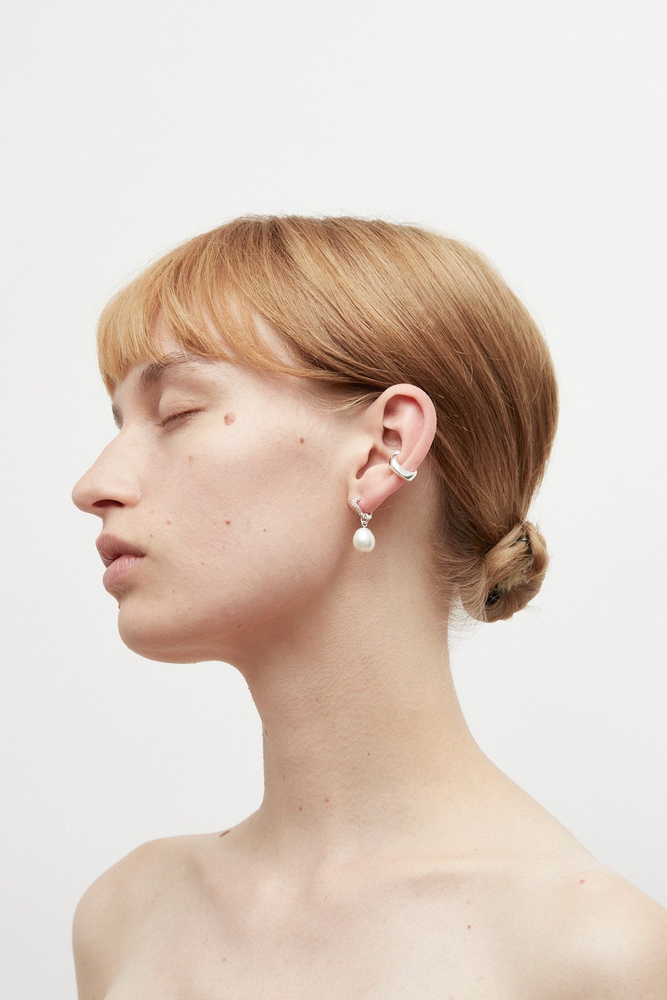 Folded Ear Cuff Mini Pearl - Earrings - Cornelia Webb - 5