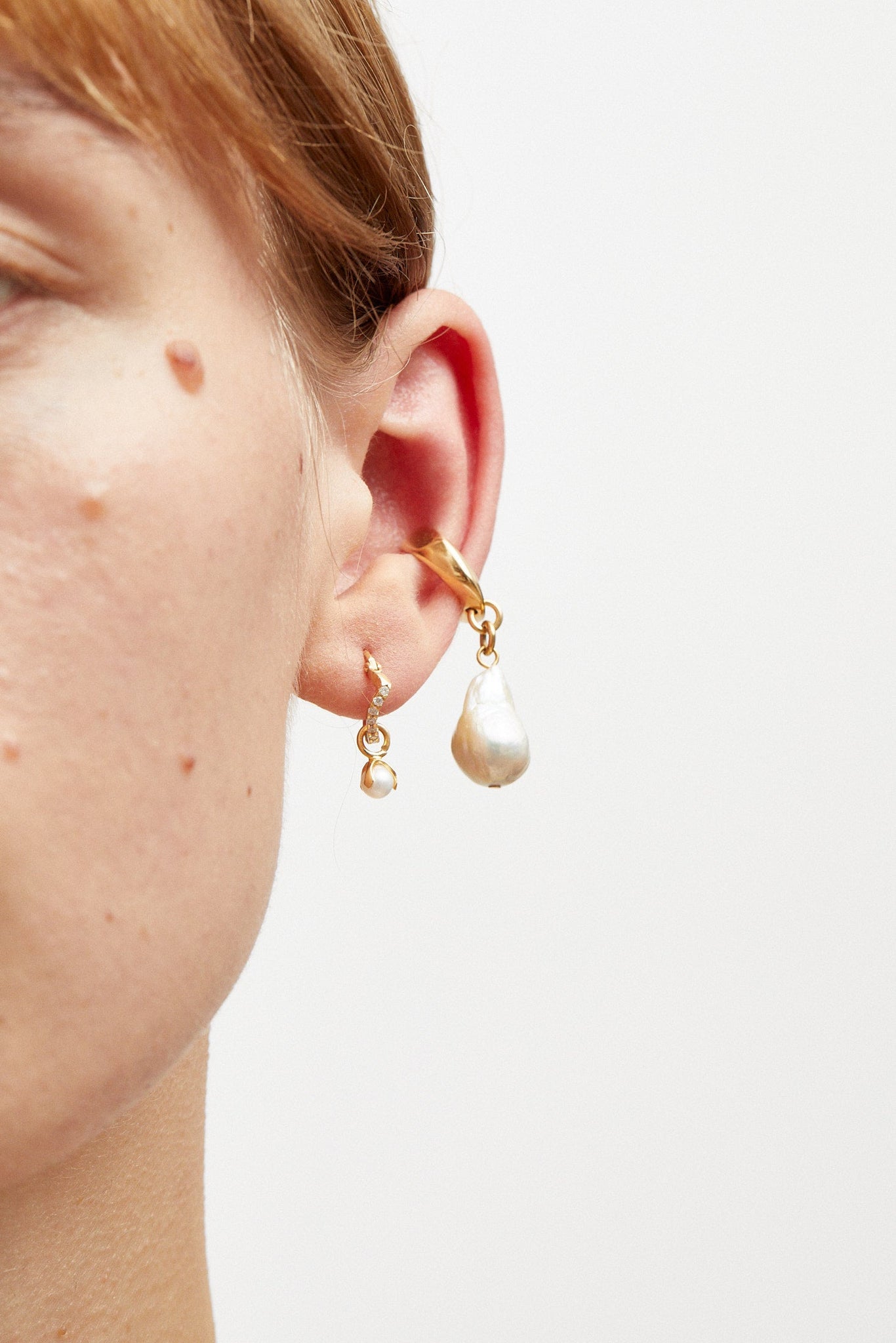 Waved Ear Cuff Mini | Pearl Drop - Cornelia Webb - 4