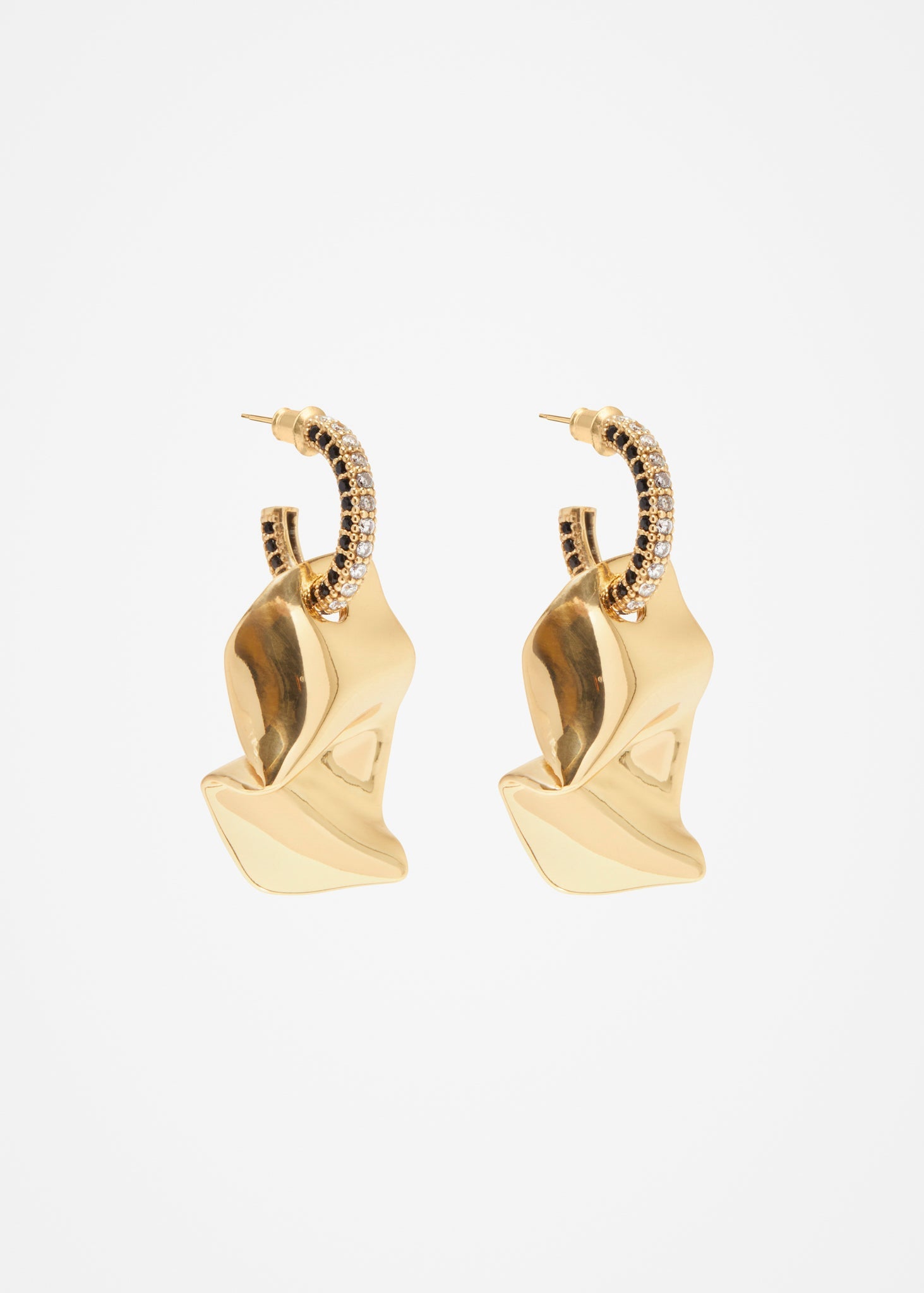 Folded Hoop Earring Maxi | Black and White - Cornelia Webb - 1