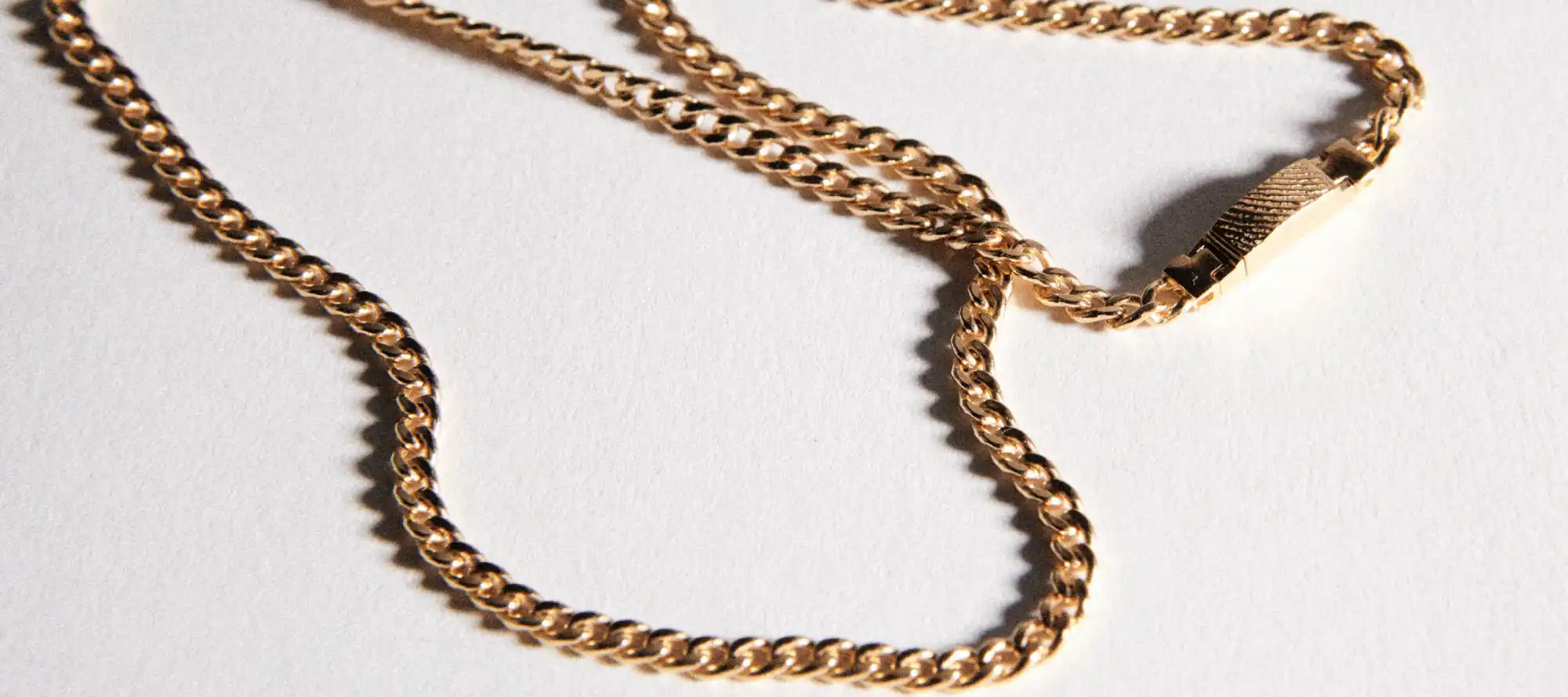 Gold chain necklace.