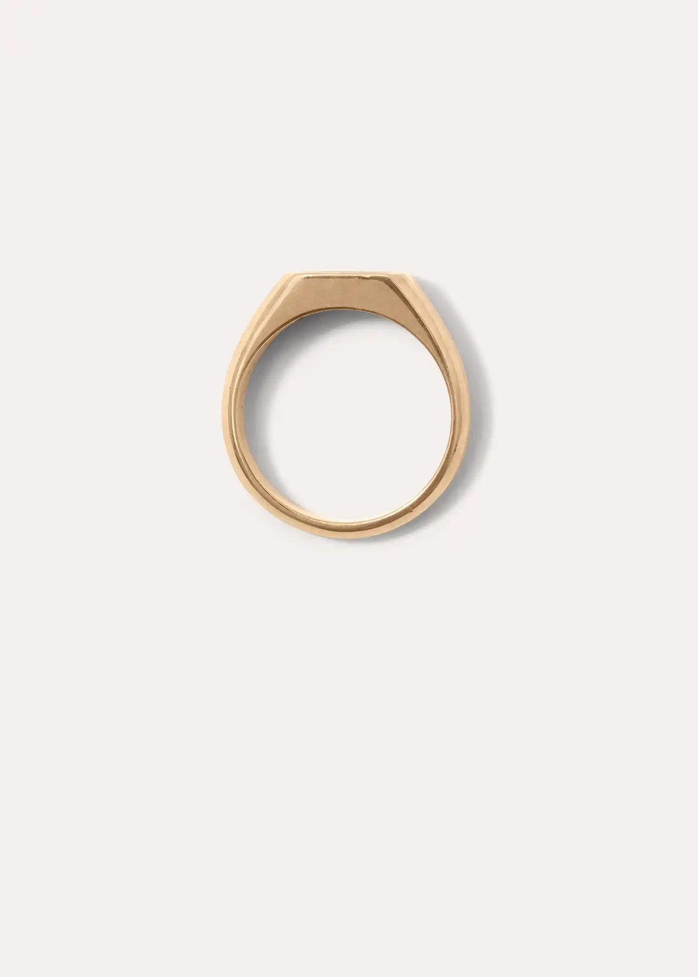 Gold signet ring.