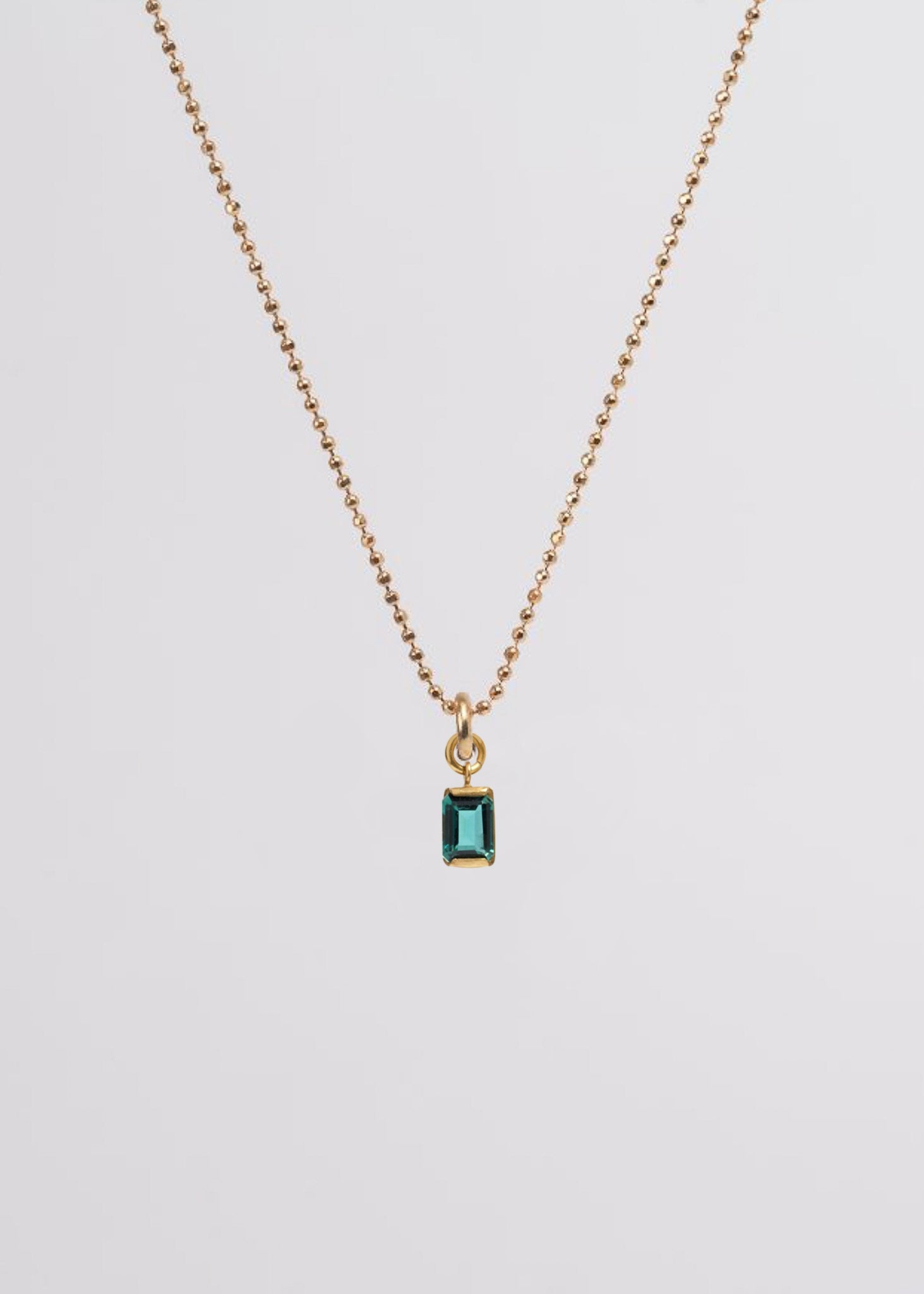 Green Quartz Necklace Midi - Octagon - Sample - 1