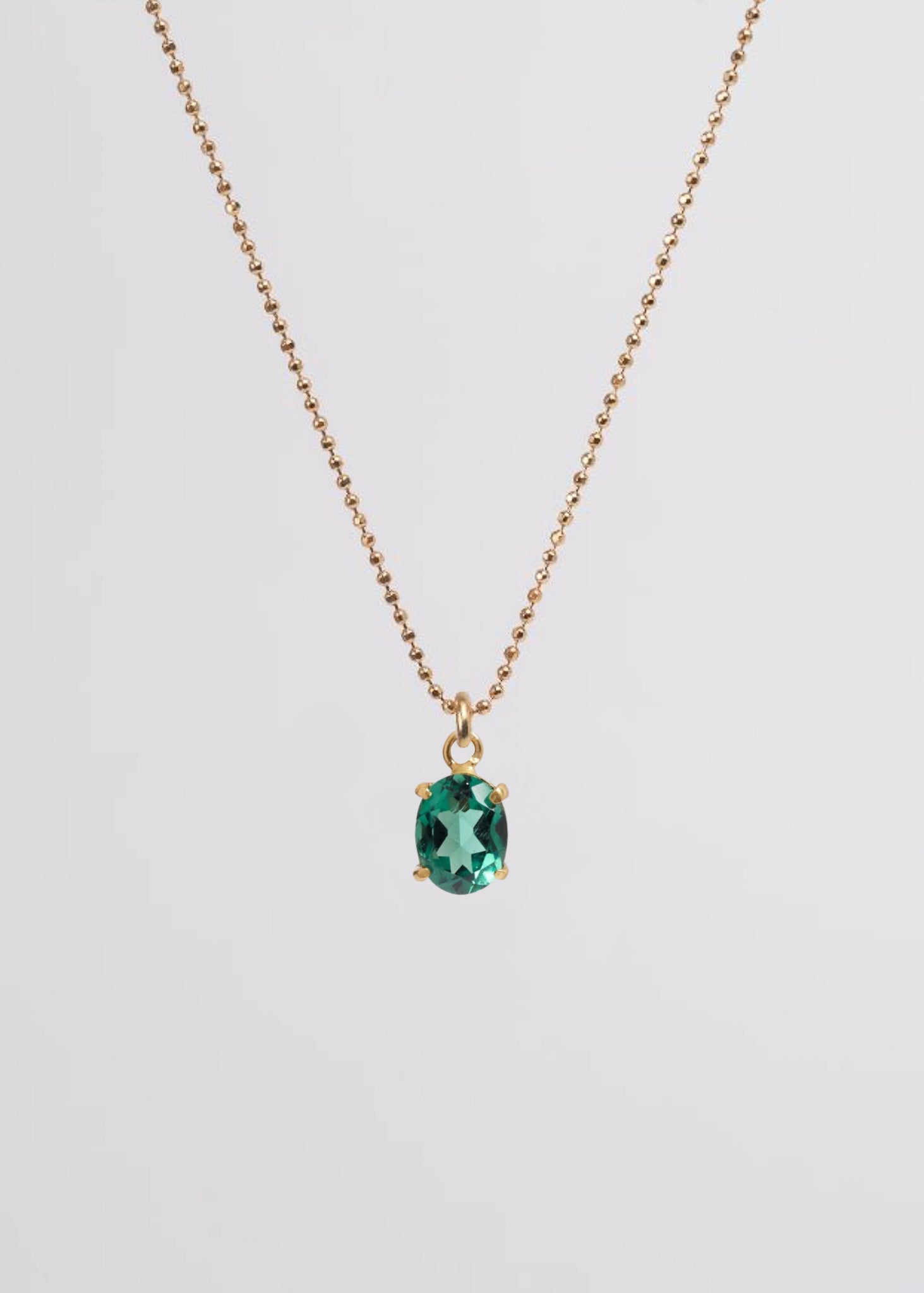 Green Quartz Necklace Midi | Oval - Sample - 1