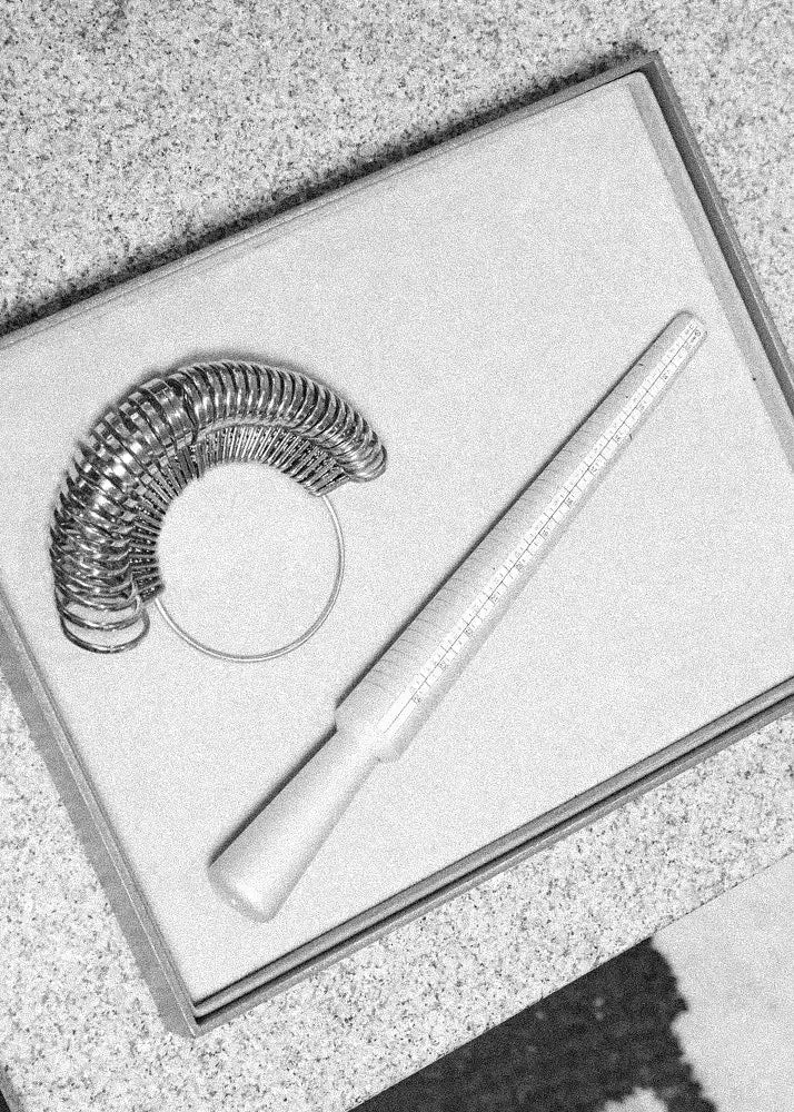 Jeweler’s ring sizing tools.