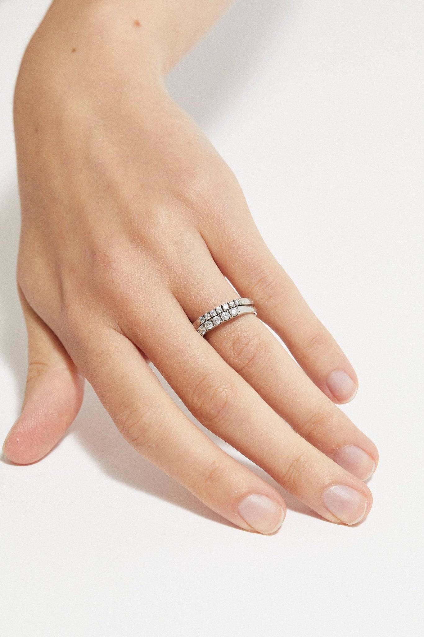 Molded French-V Set 1/4 Eternity Band 0.02 ct - Rings - Customised - 2