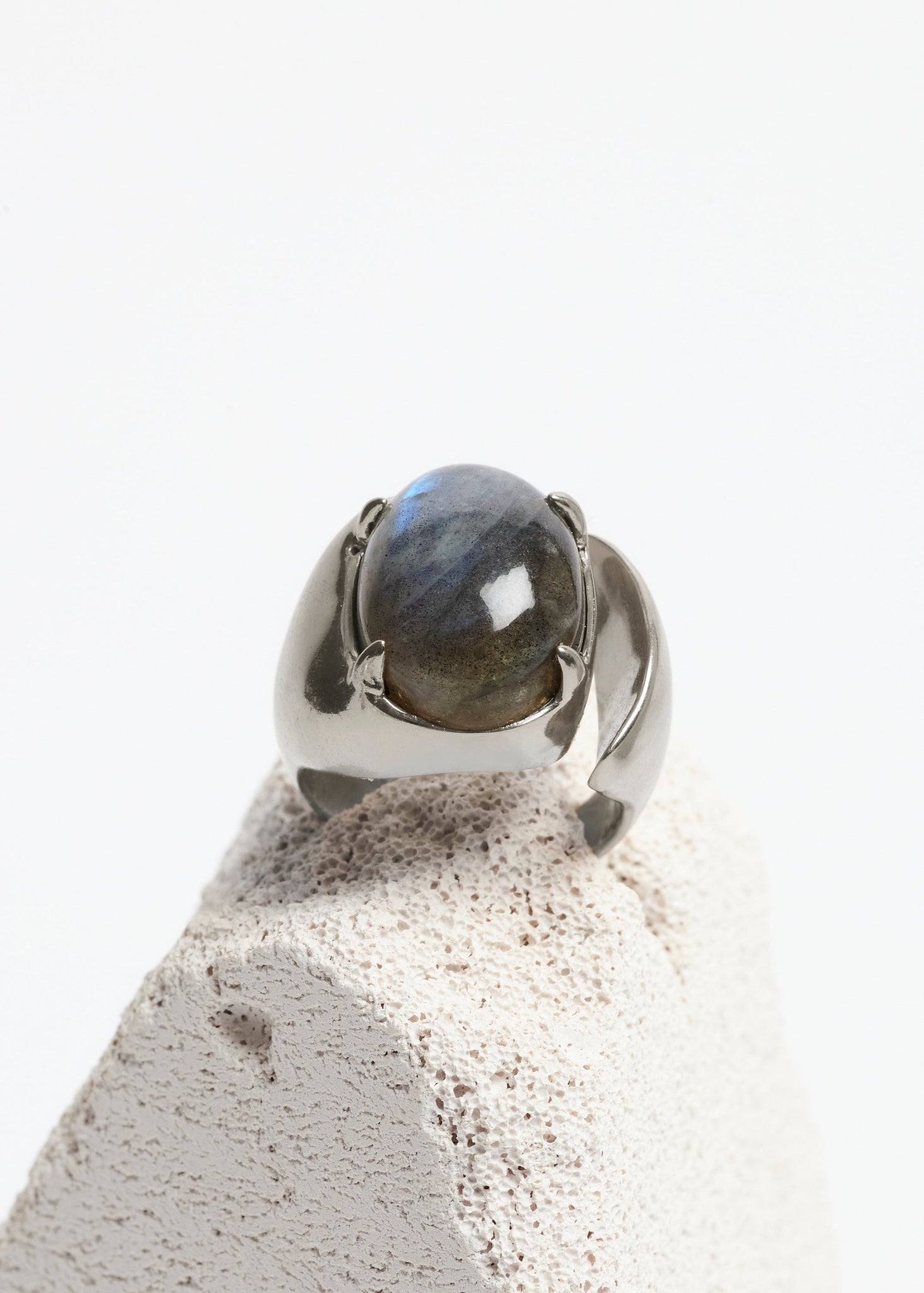 Molded Round Signet Ring | Labradorite - Rings - Cornelia Webb - 1