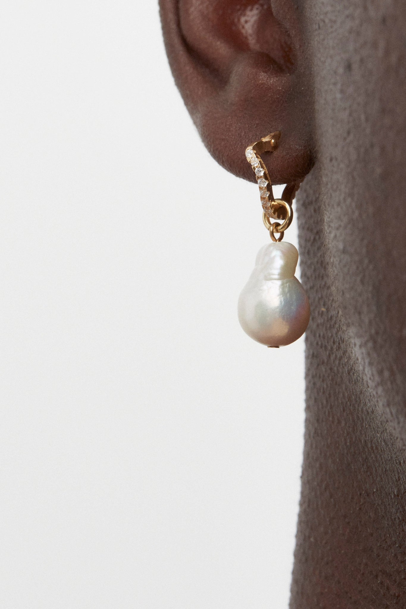 Pearled Drop Hoop Earring - Earrings - Cornelia Webb - 5
