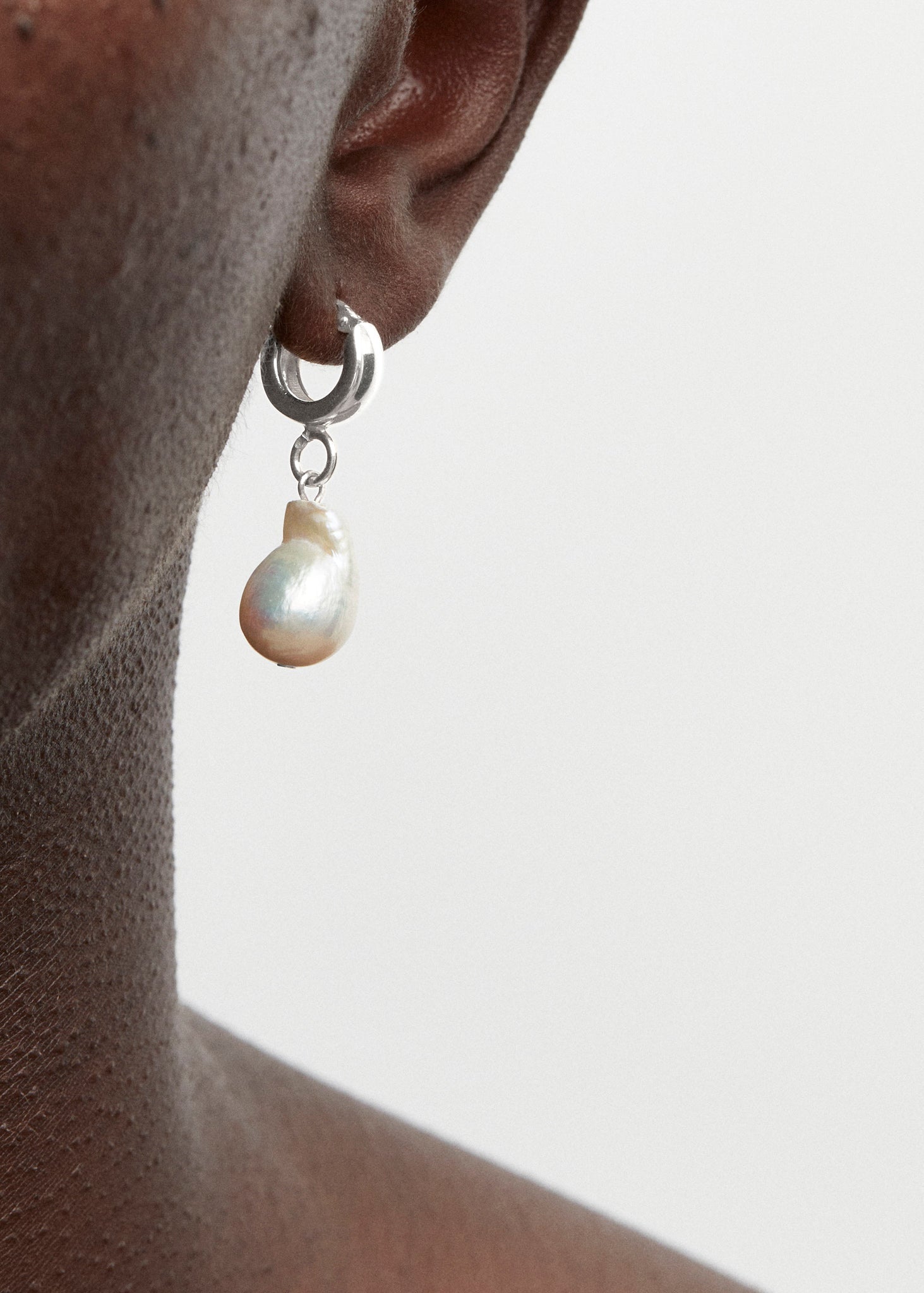 Pearled Drop Hoop Earring - Singel - Sample - 1