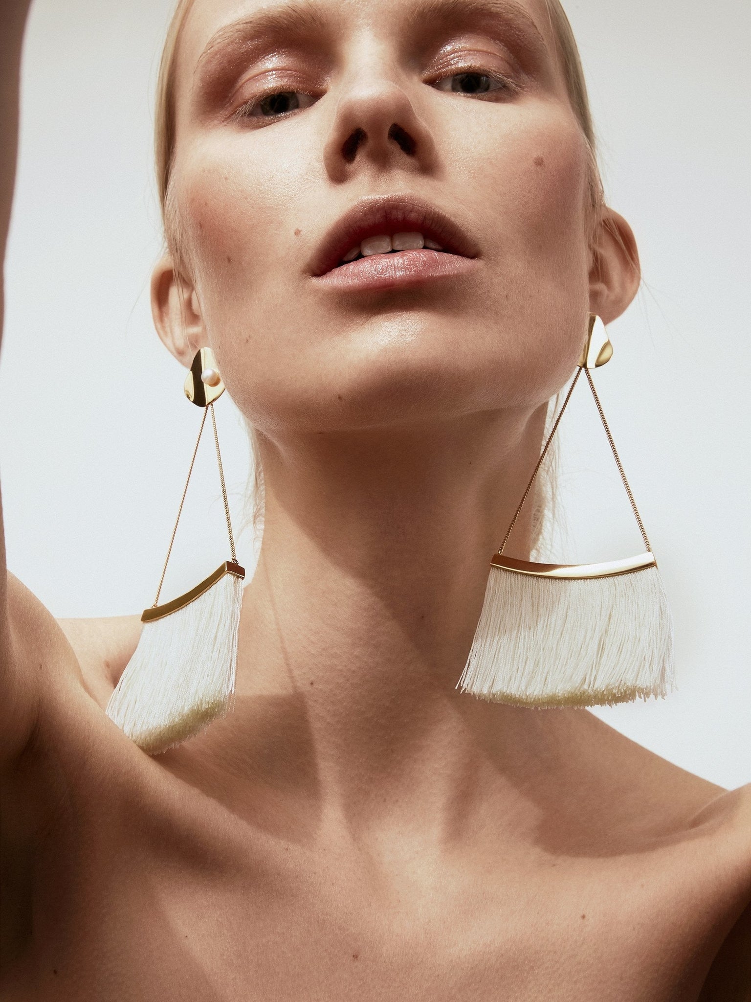 Pearled Fringe Earrings Cornelia Webb Bridal Classic Core earrings gold plated brass