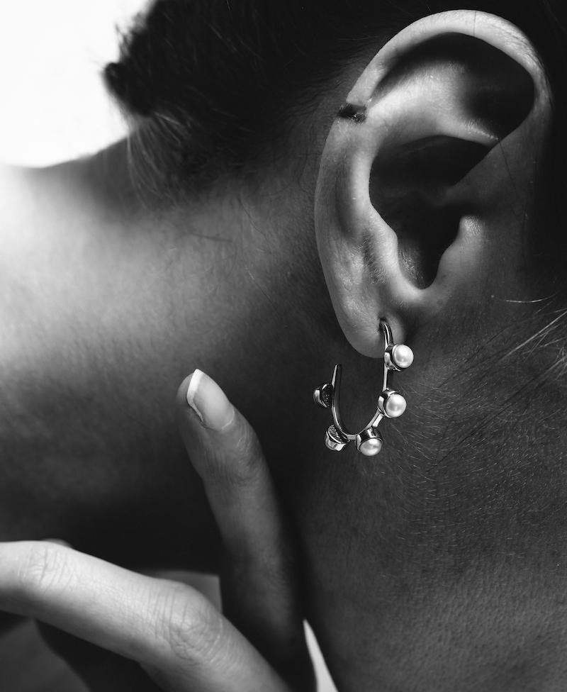 Pearled Hoop Earring Small Cornelia Webb Earrings Classic Core Earrings Pearl Pearled
