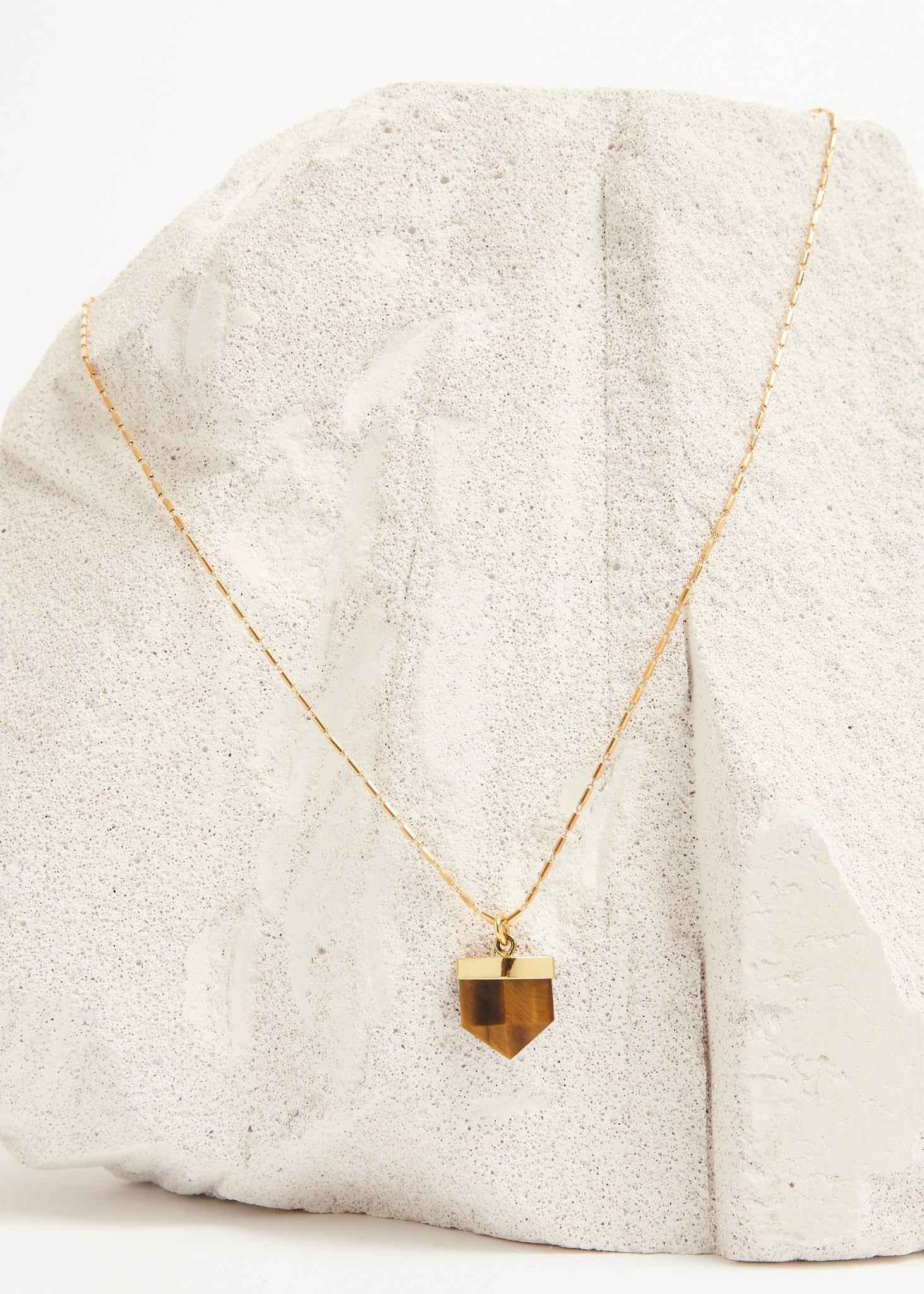 SAMPLE - Slized Stone Necklace | Tiger’s Eye - Necklaces - SALE - 1