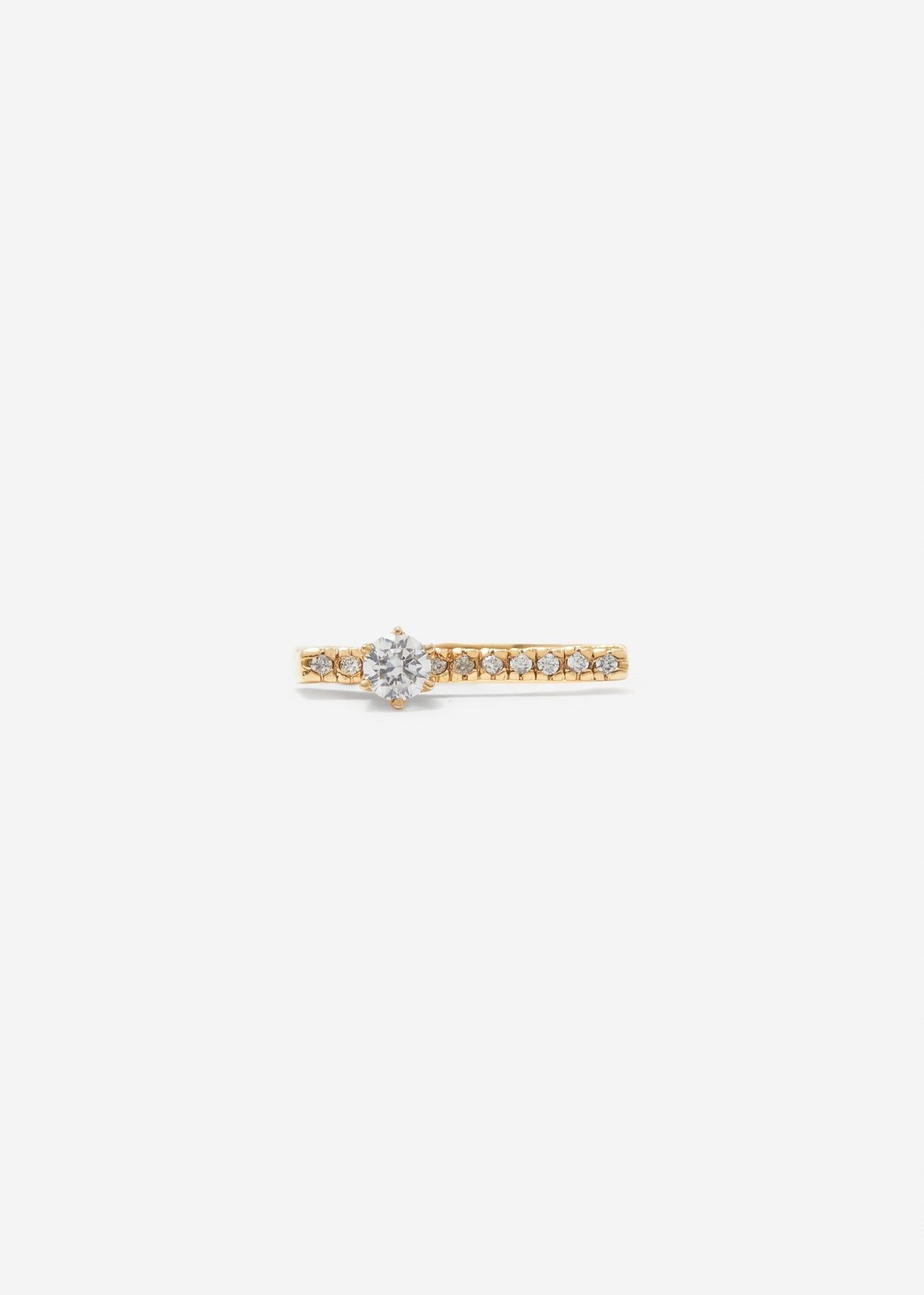 Slized Brilliant Cut Solitaire Ring Pavé 0.25 Ct - Customised - 1