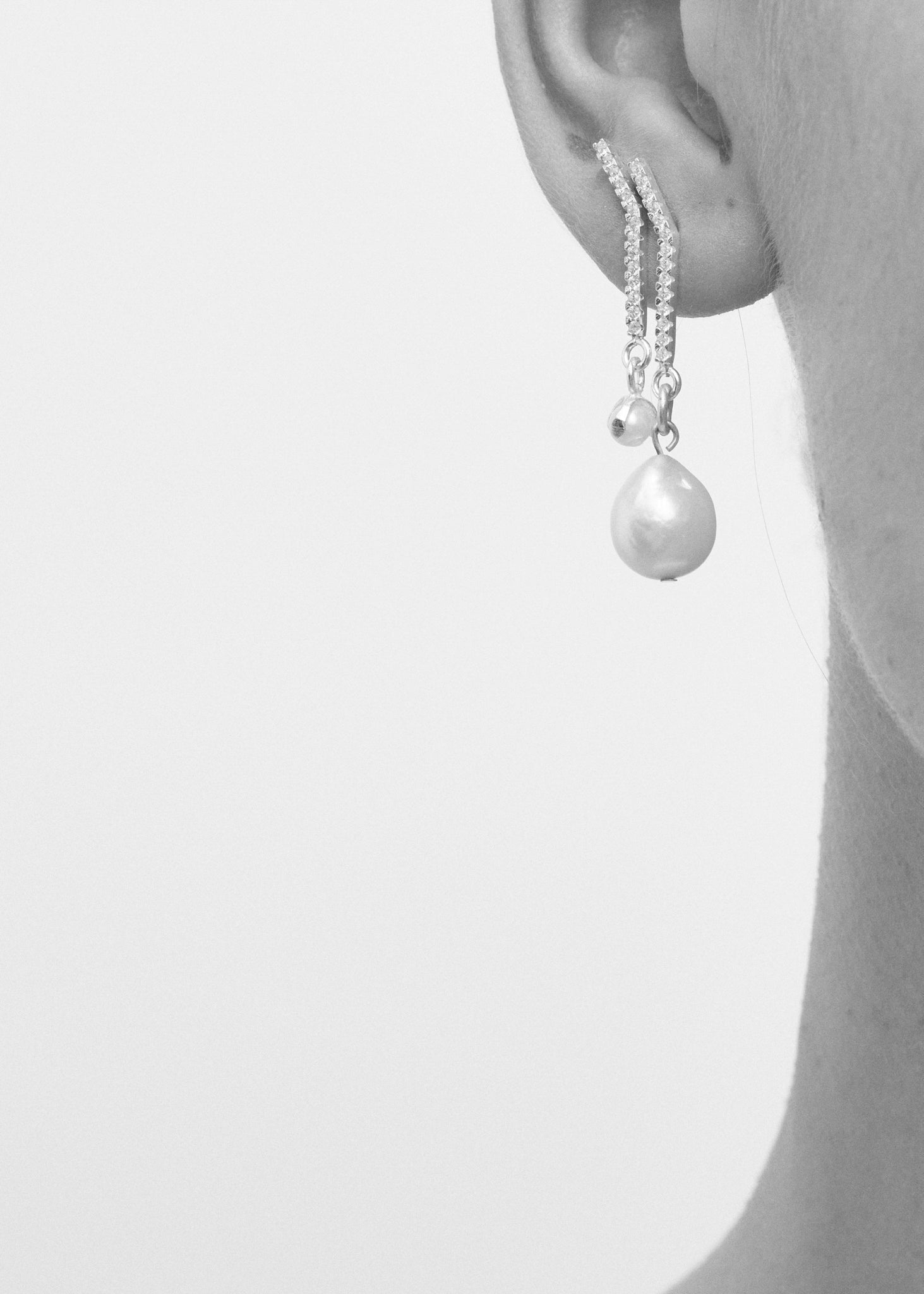 Slized Drop Earring | Casted Pearl - Cornelia Webb - 2