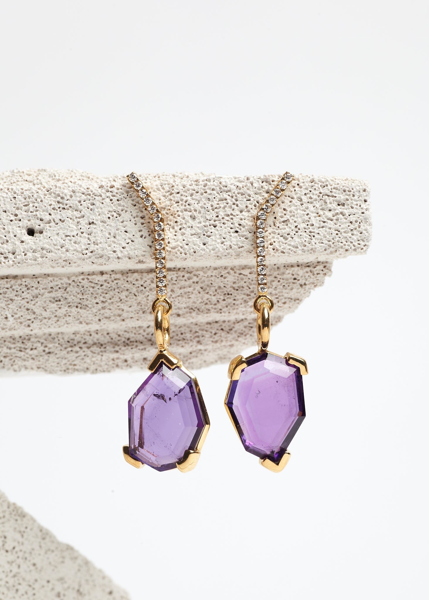 Slized Drop Earring Maxi - Amethyst - Sample - 1