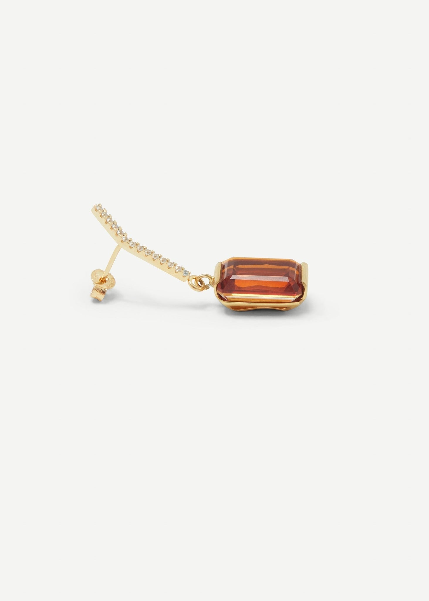 Slized Drop Earring Midi | Orange Quartz - Earrings - Cornelia Webb - 2
