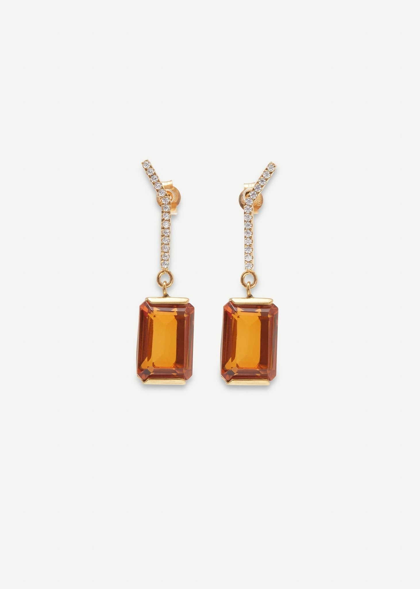 Slized Drop Earring Midi | Orange Quartz - Earrings - Cornelia Webb - 1