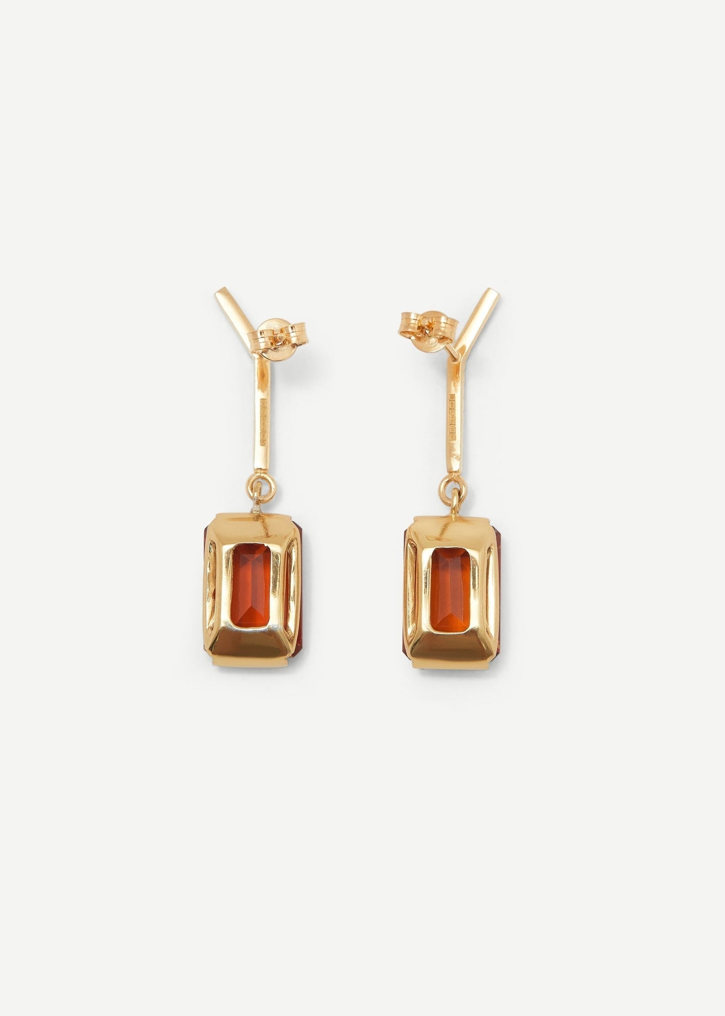 Slized Drop Earring Midi | Orange Quartz - Earrings - Cornelia Webb - 3