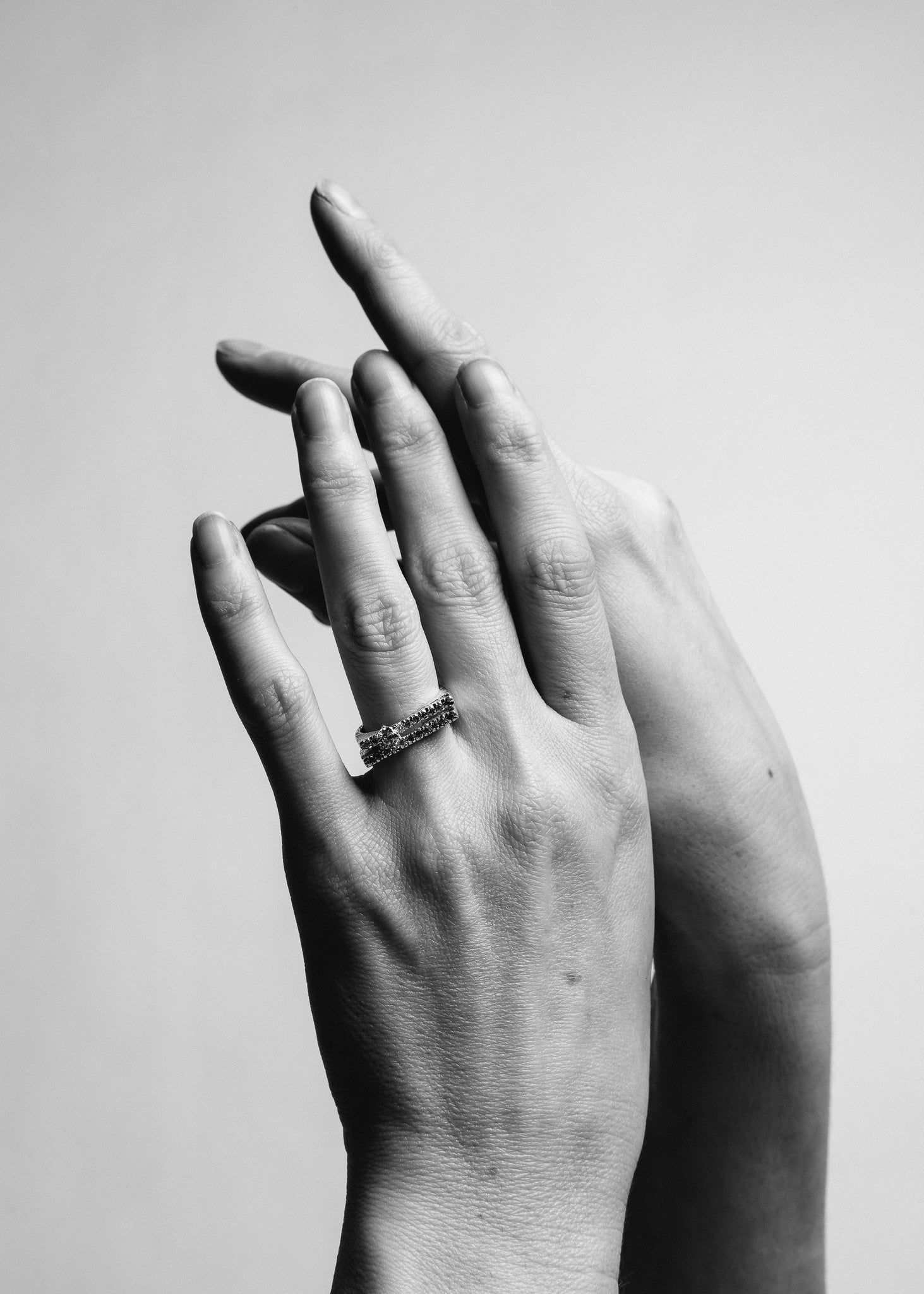 Slized Half Eternity Band - White Gold Cornelia Webb Ring