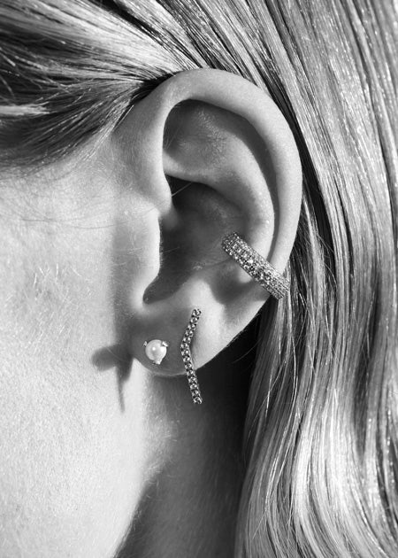 Slized Stud Earring Mini - Silver - SALE - 1