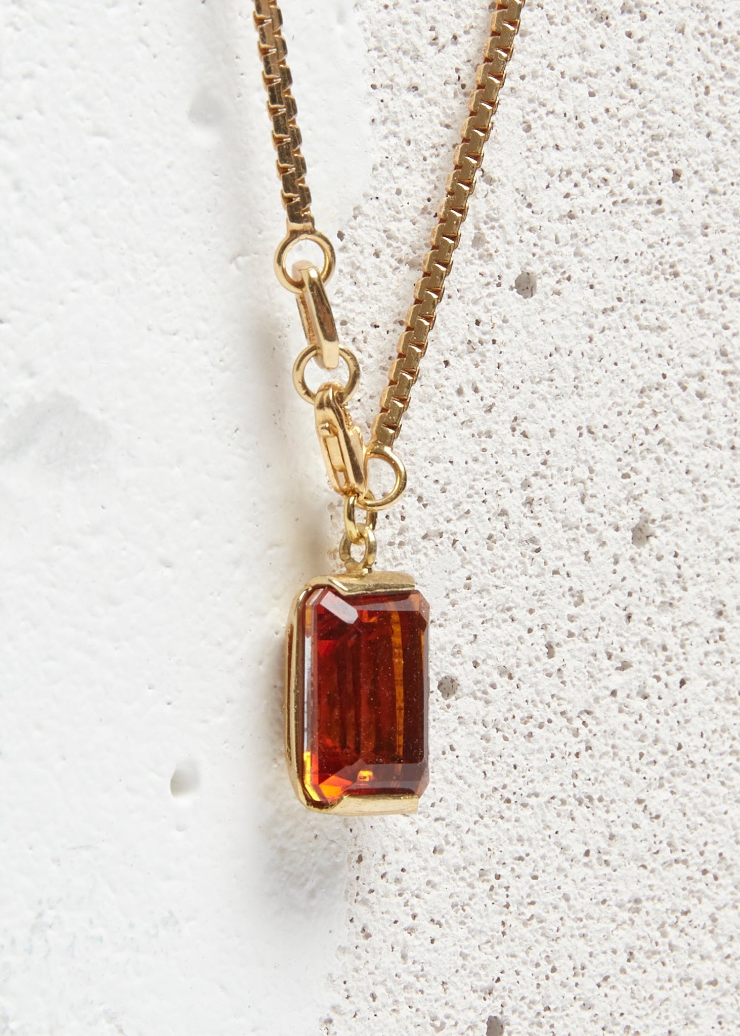 Slized Zigzag Necklace | Orange Quartz - Necklaces - SAMPLE - 2