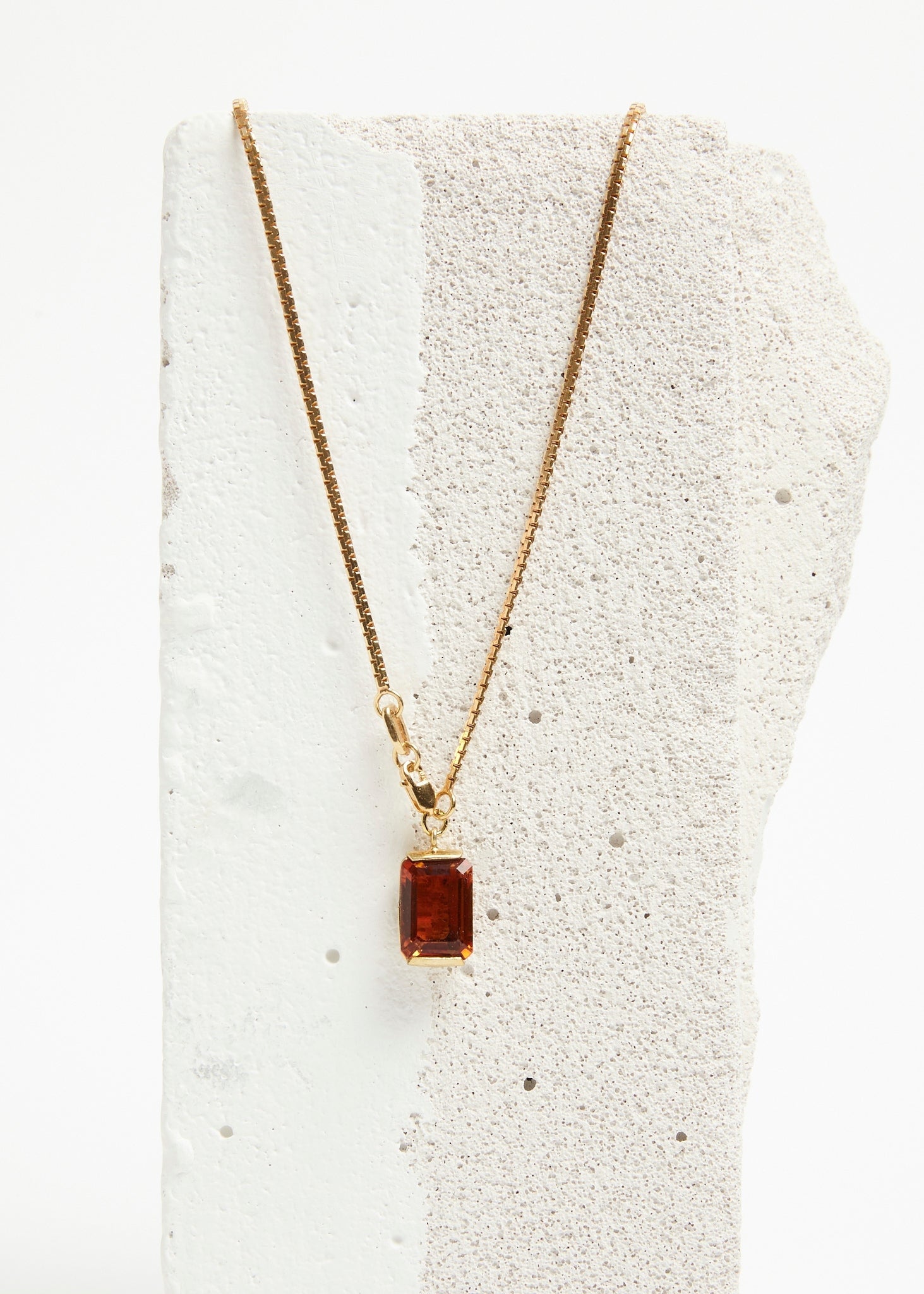 Slized Zigzag Necklace | Orange Quartz - Necklaces - SAMPLE - 1