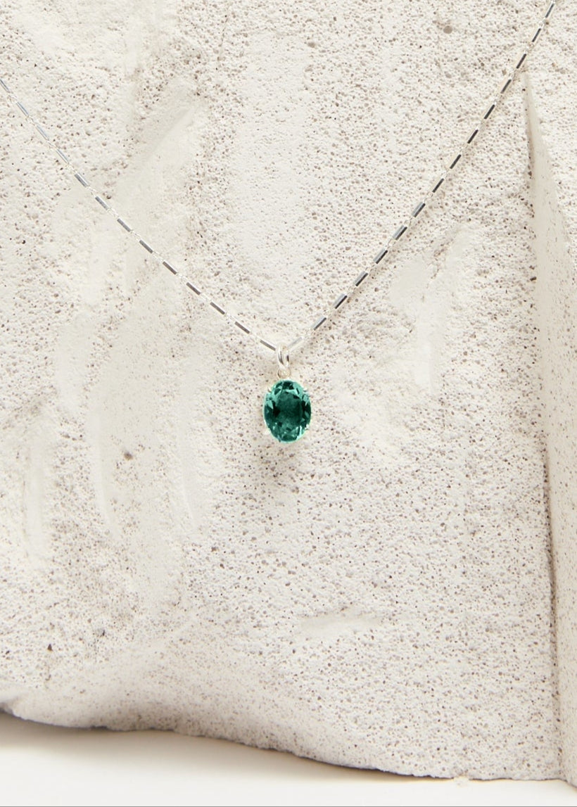 Stone Necklace Midi | Green Quartz - Sample - 1
