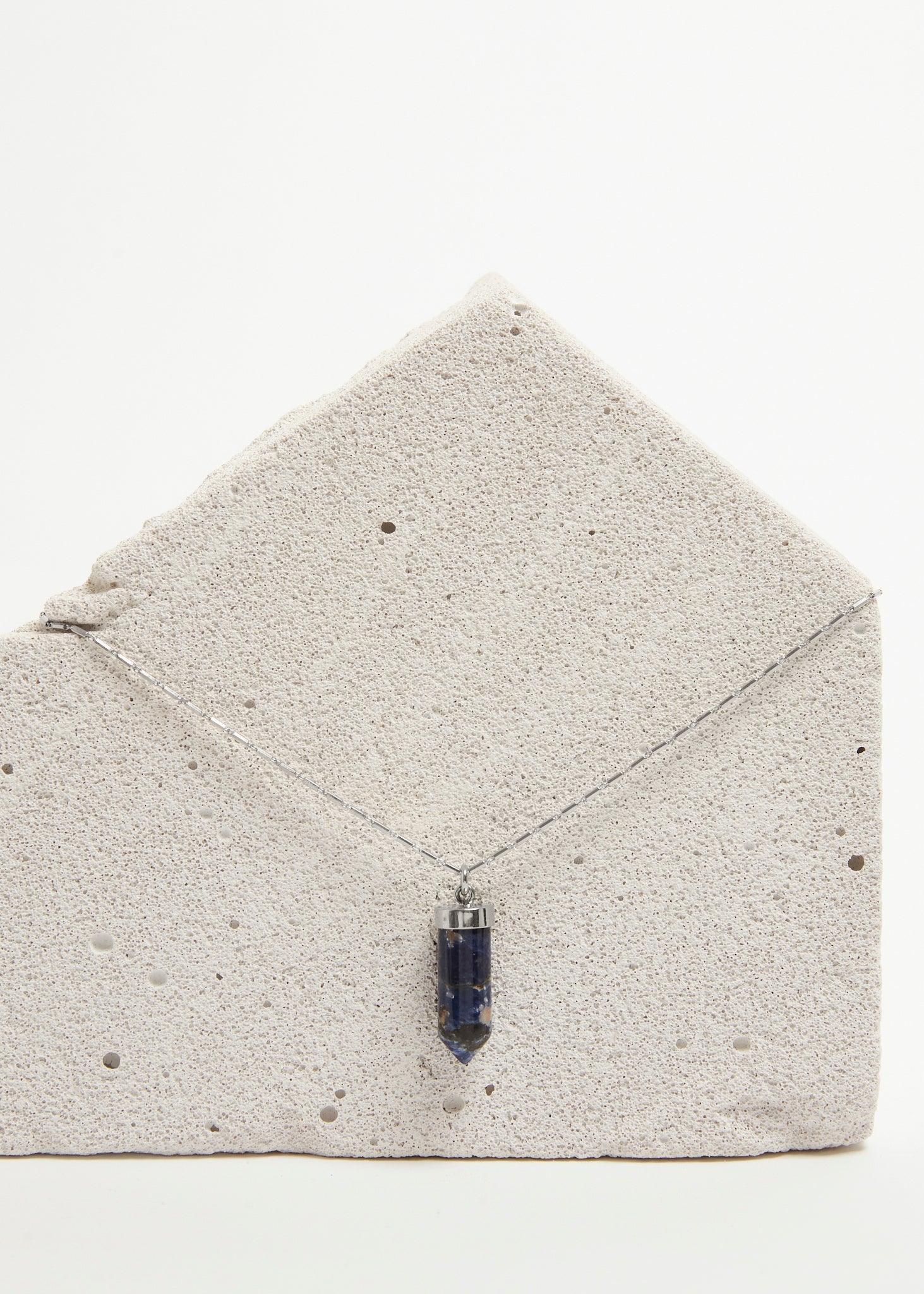 Sodalite Necklace Midi | Silver - Sample - 1