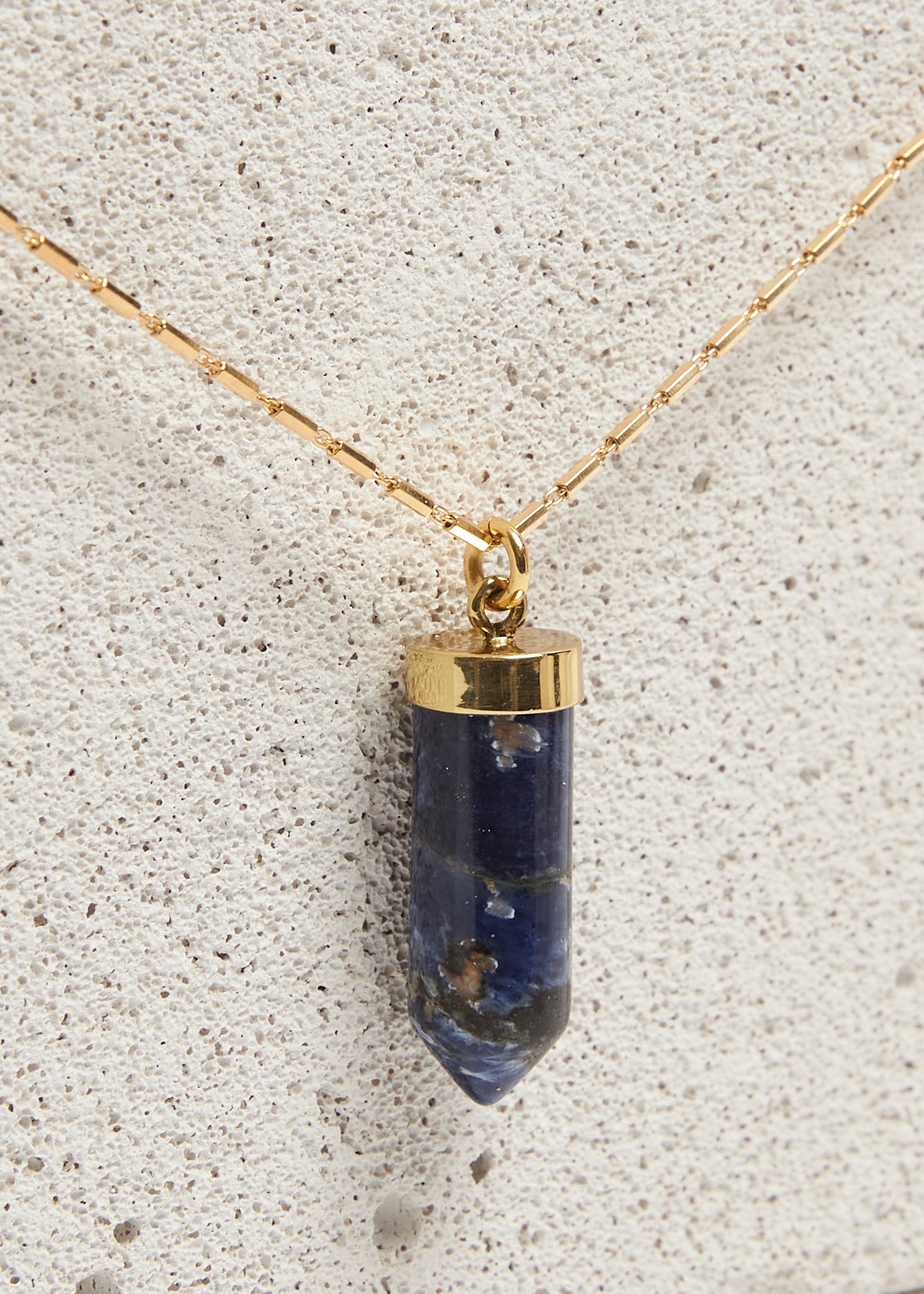 Slized Stone Necklace | Sodalite Pillar Pendant - SAMPLE - Necklaces - SAMPLE - 1