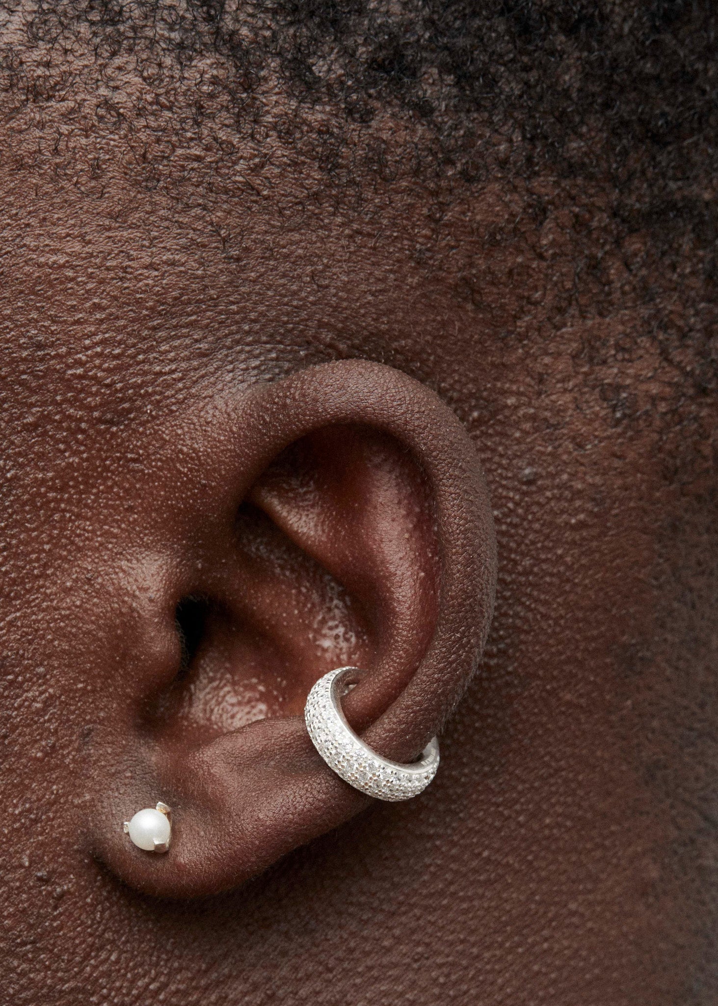 Stoned Ear Cuff Mini | White - Cornelia Webb - 1