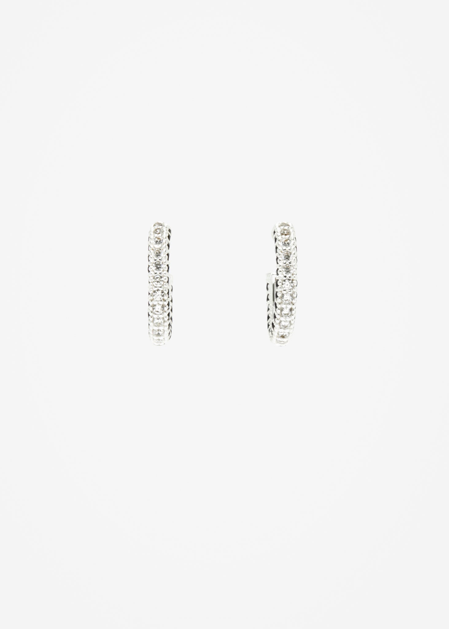 Stoned Hoop Earring Midi - Black - Cornelia Webb - 4