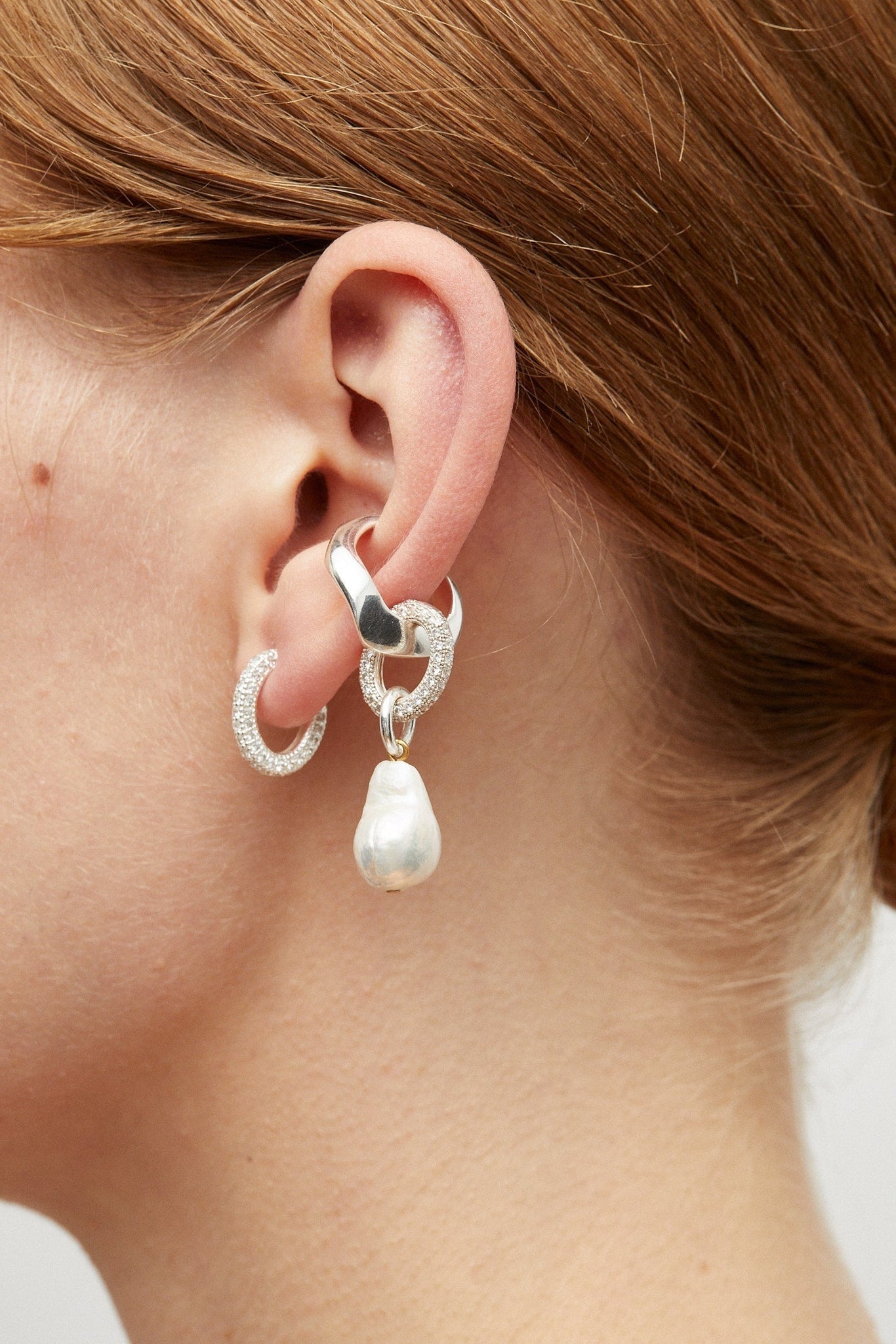 Stoned Hoop Earring Mini | Silver - Cornelia Webb - 2