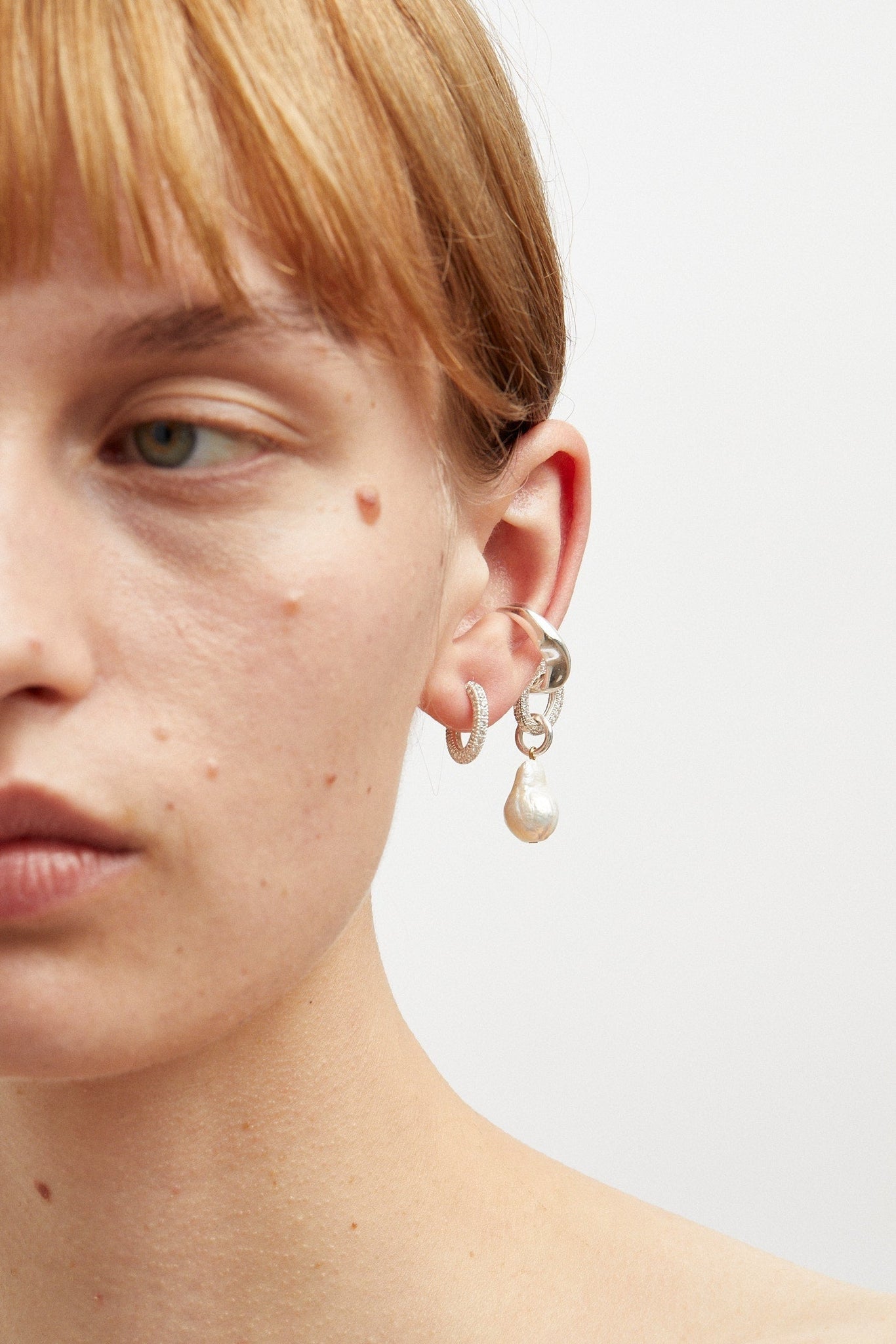 Stoned Hoop Earring Mini | Silver - Cornelia Webb - 4